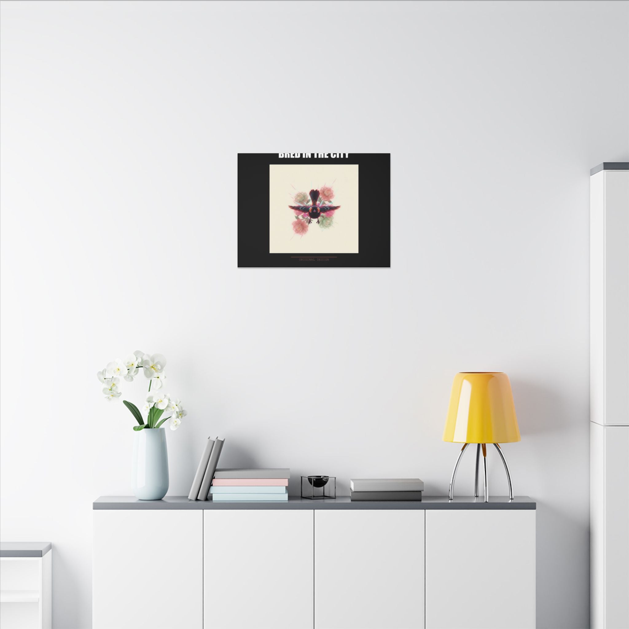 BRED IN THE CITY Flying Bird & Roses Matte Canvas