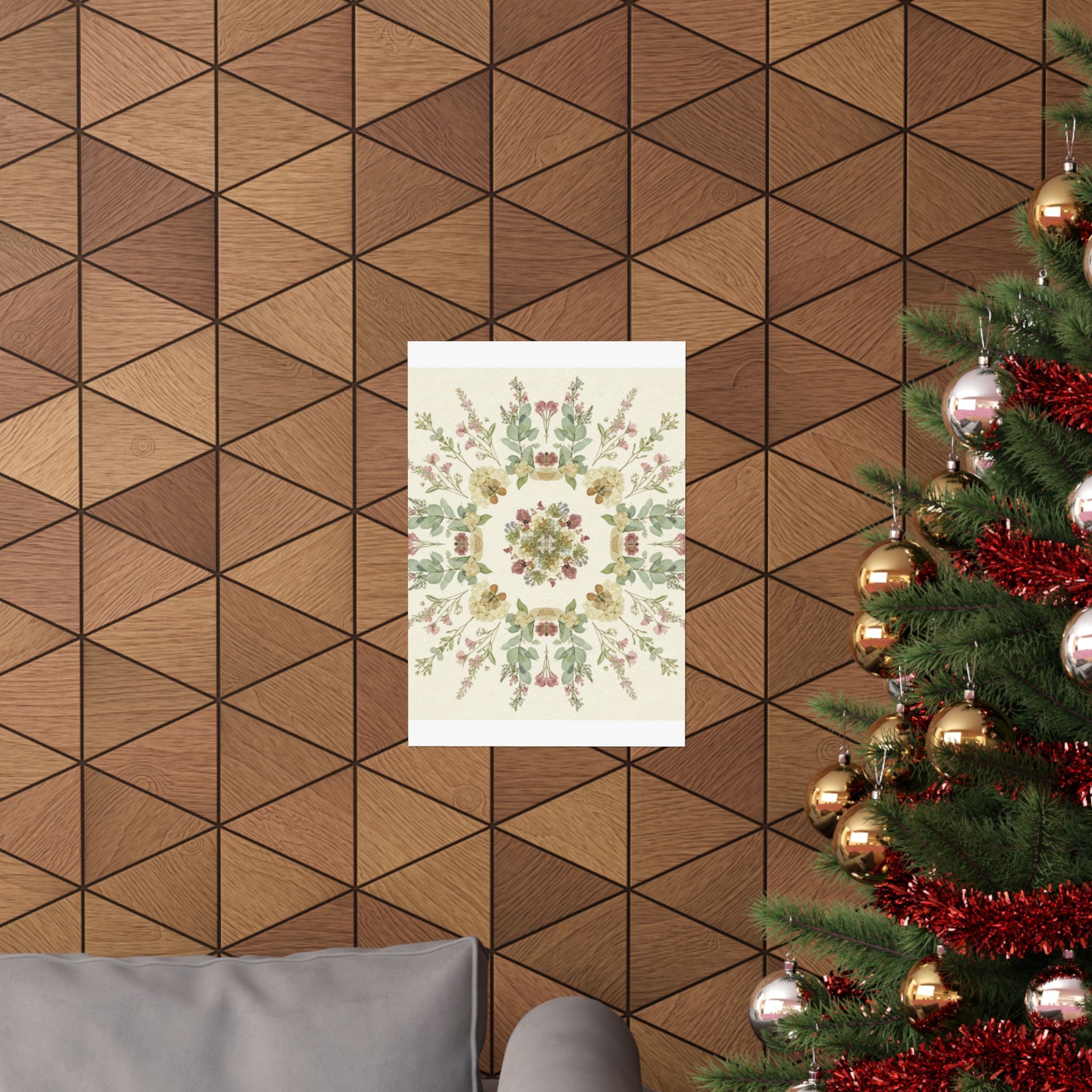 Pressed Wildflower Symmetry Cottagecore Botanical Poster