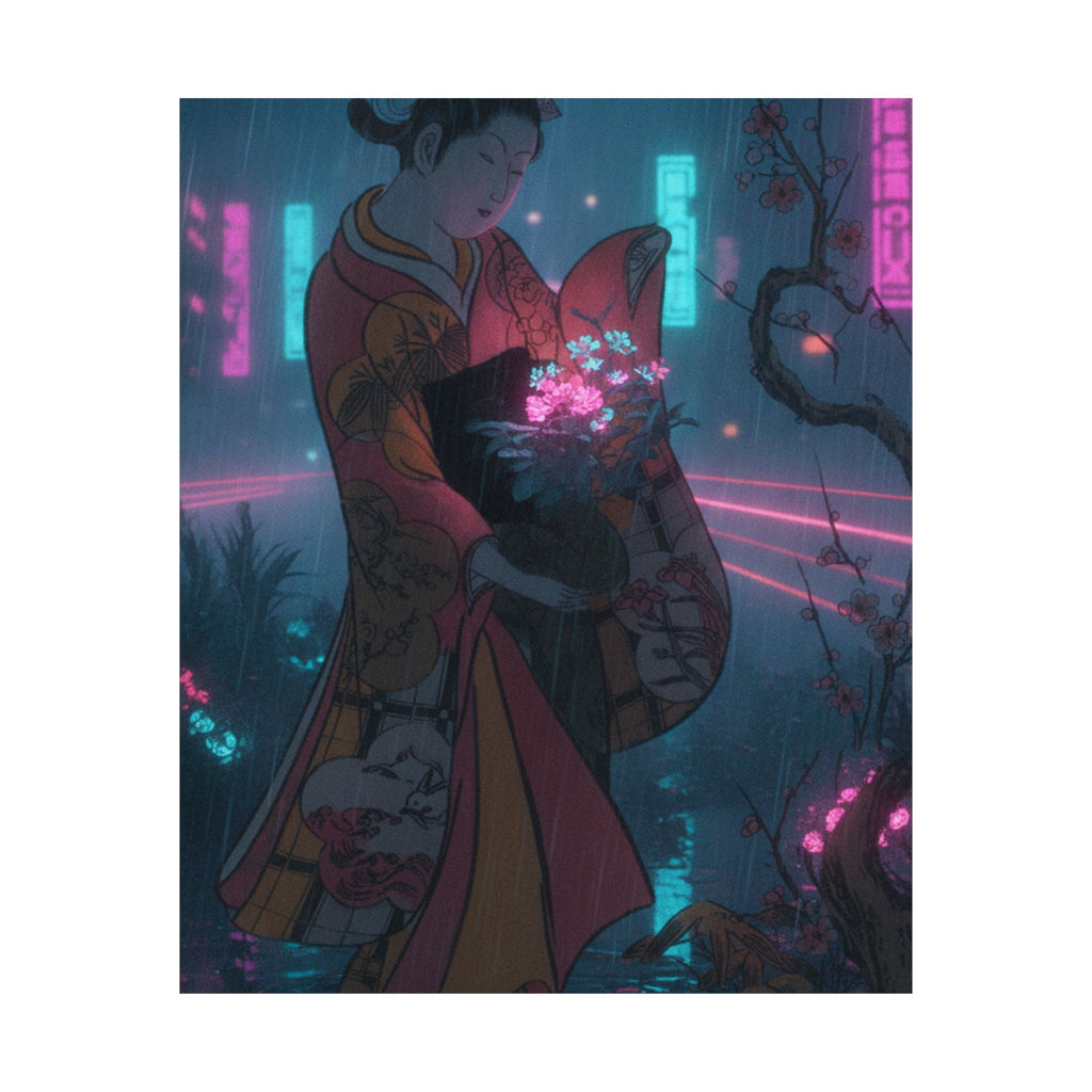 Neon Noir — A Young Lady In A Garden — Matte Poster