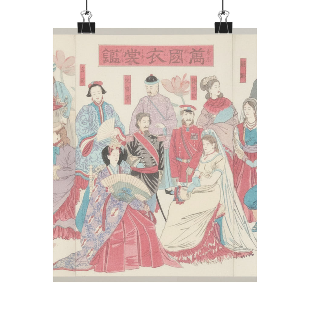 Watercolor — Mirror Of National Costumes Of All Nations  (Bankoku Ishō Kagami) — Matte Poster