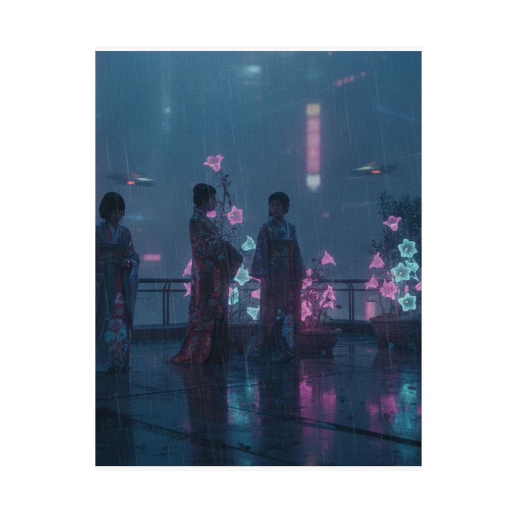 Neon Noir — Bellflowers (Asagao), From The Series Genji In Fashionable Modern Guise (Fūryū Y — Matte Poster