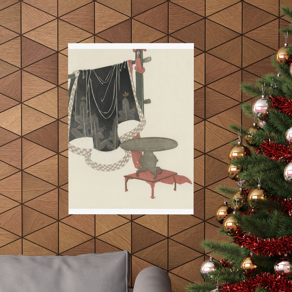 Botanical — Flower Vase With Stand; Dress Hanging On A Clothesrack — Matte Poster