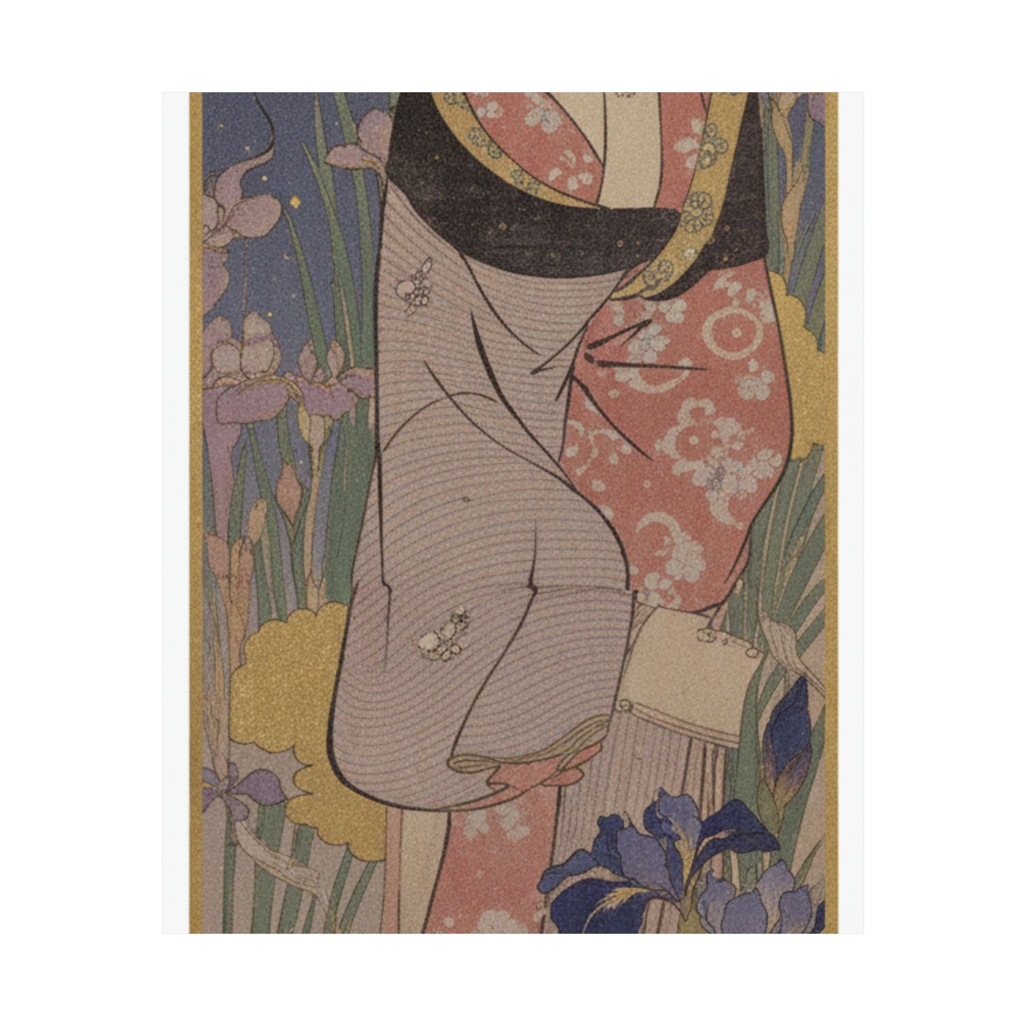 Celestial — Young Lady And Iris Garden — Matte Poster