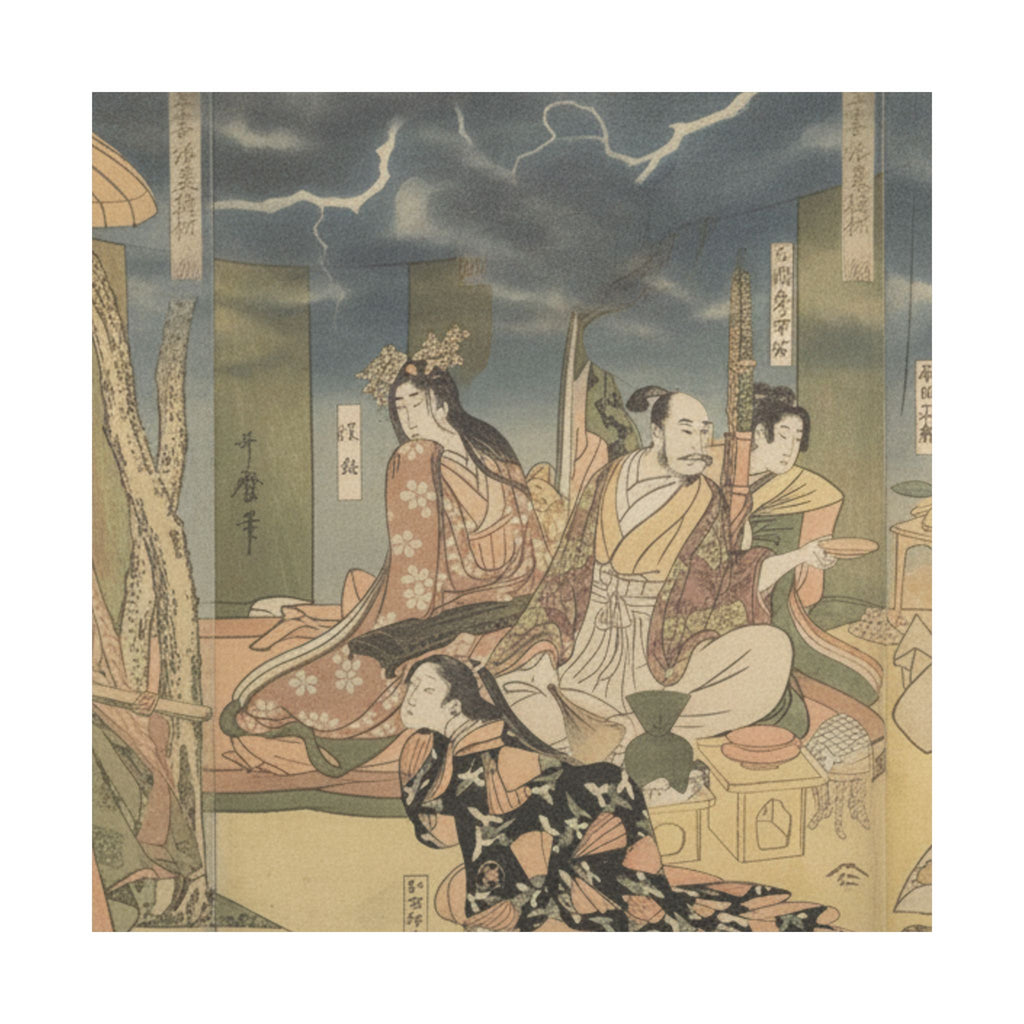 Dramatic Storm — A View Of The Pleasures Of The Taiko And His Five Wives At Rakutō — Matte Poster