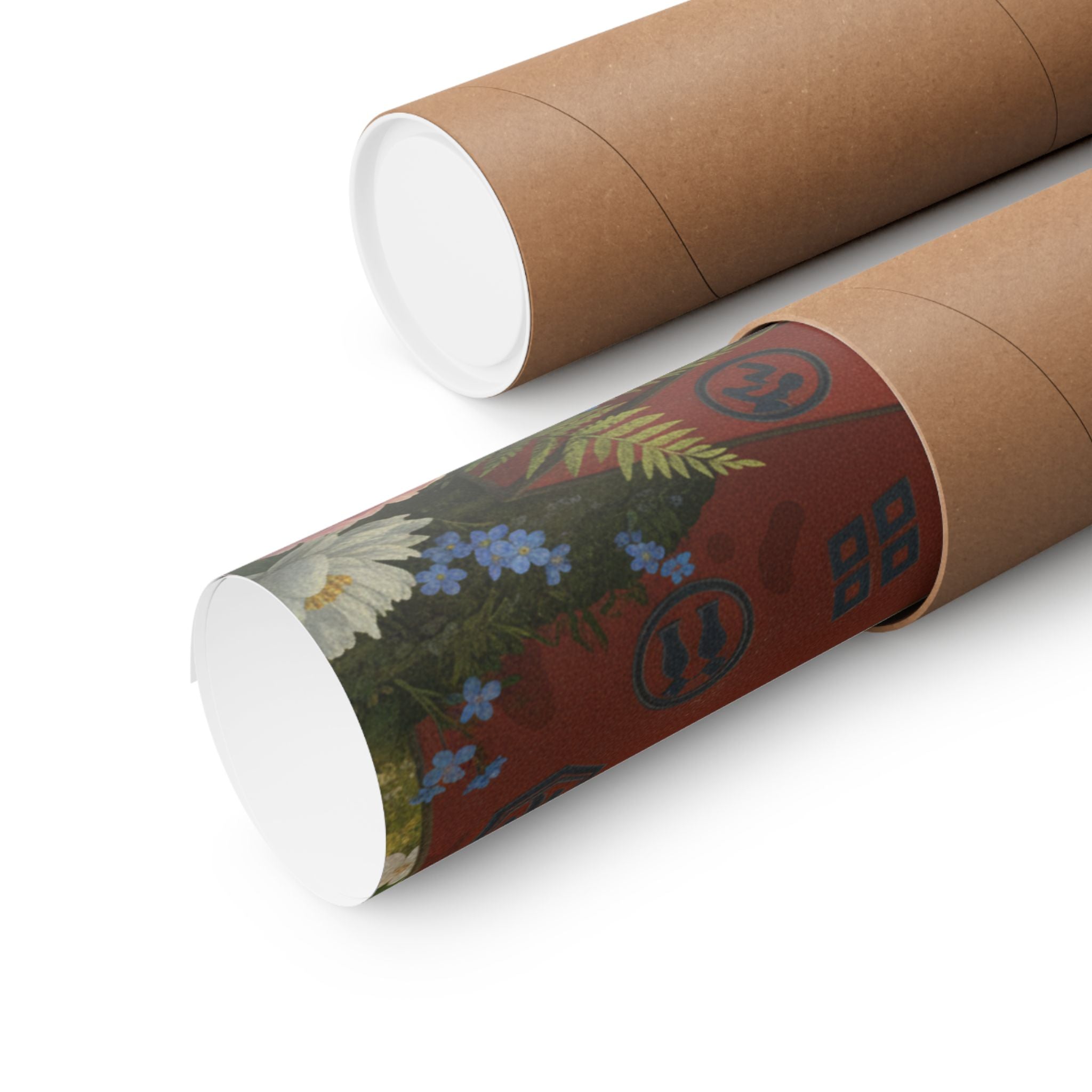 Scenic Nature — Red Lacquer Box And Water-Pot — Matte Poster