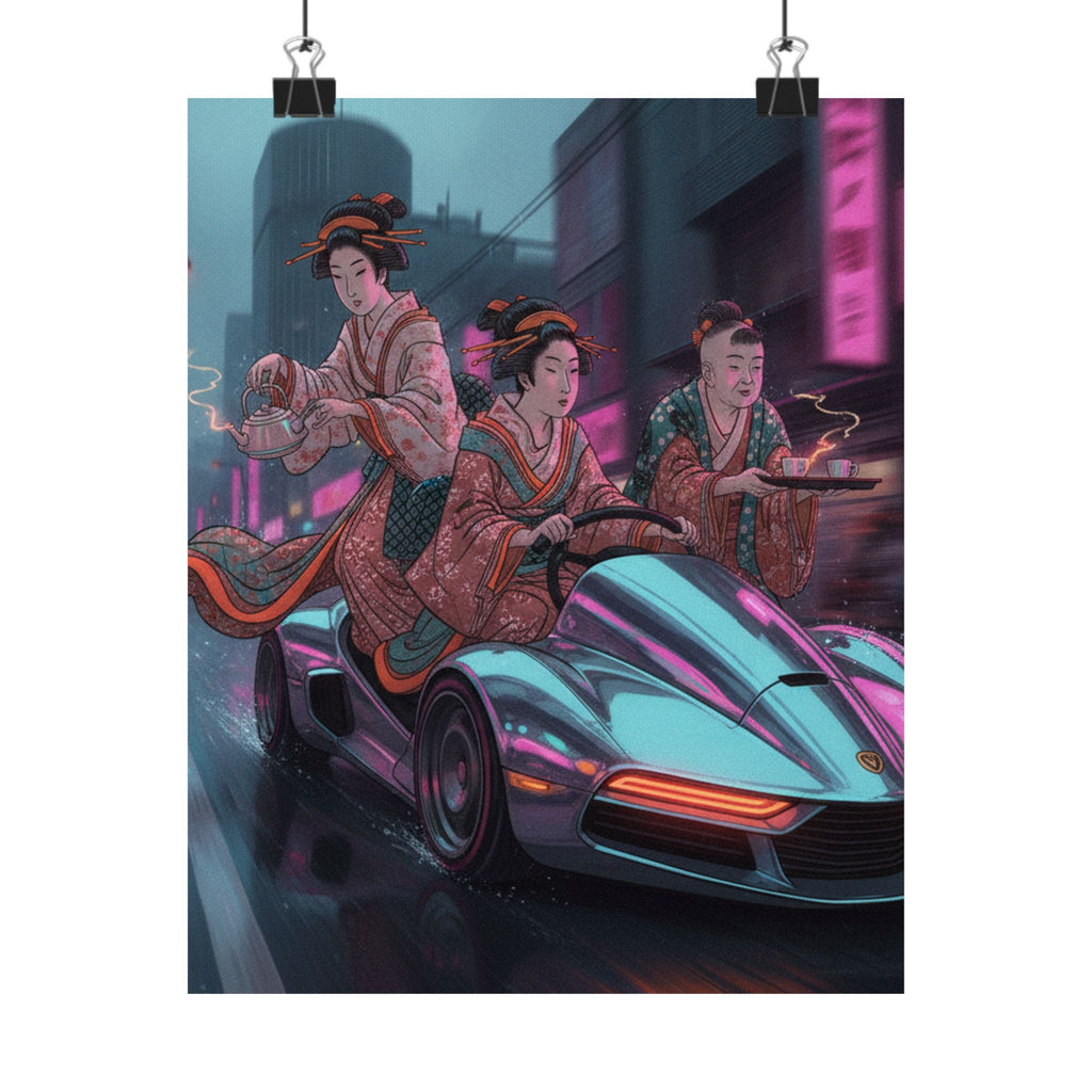 Fast Furious — Two Young Ladies Having Tea Attended By Elderly Servant — Matte Poster