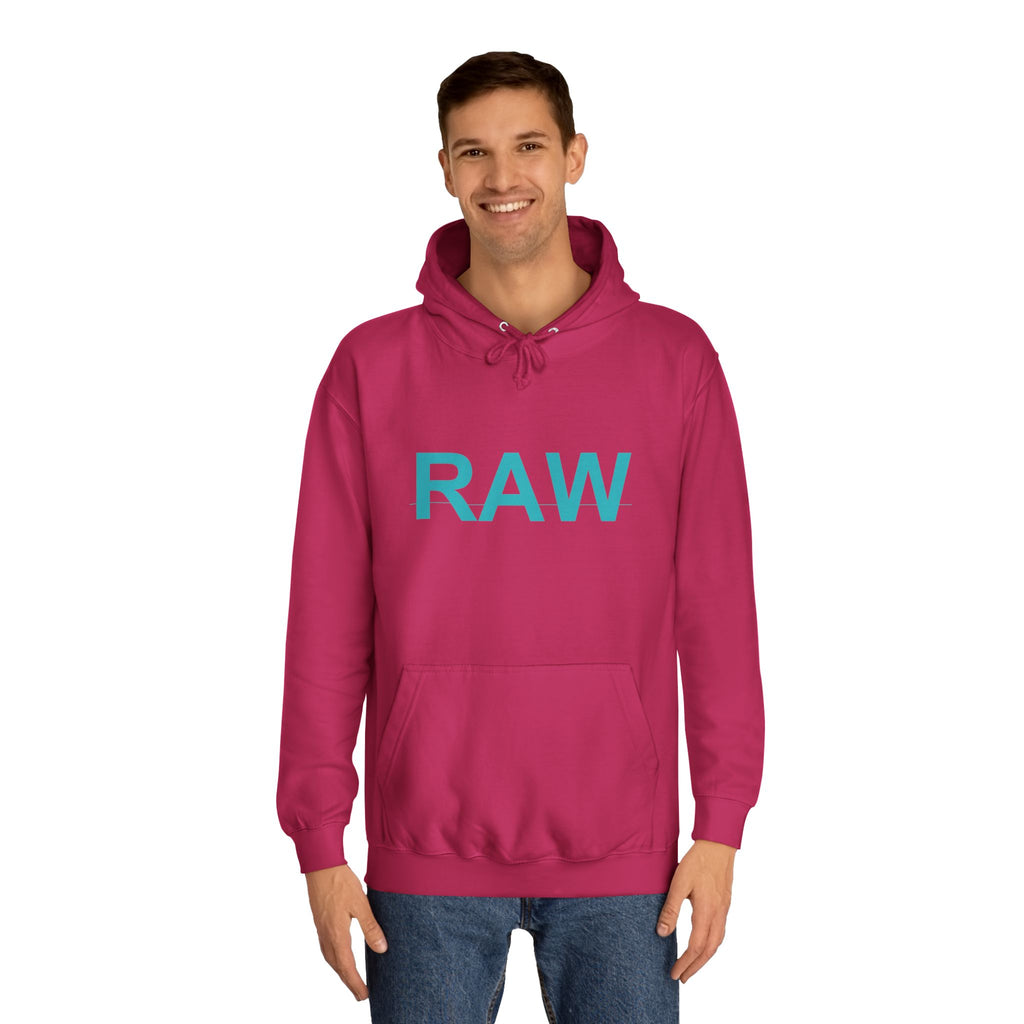 RAW Teal Capital Letter Minimalist Statement Hoodie