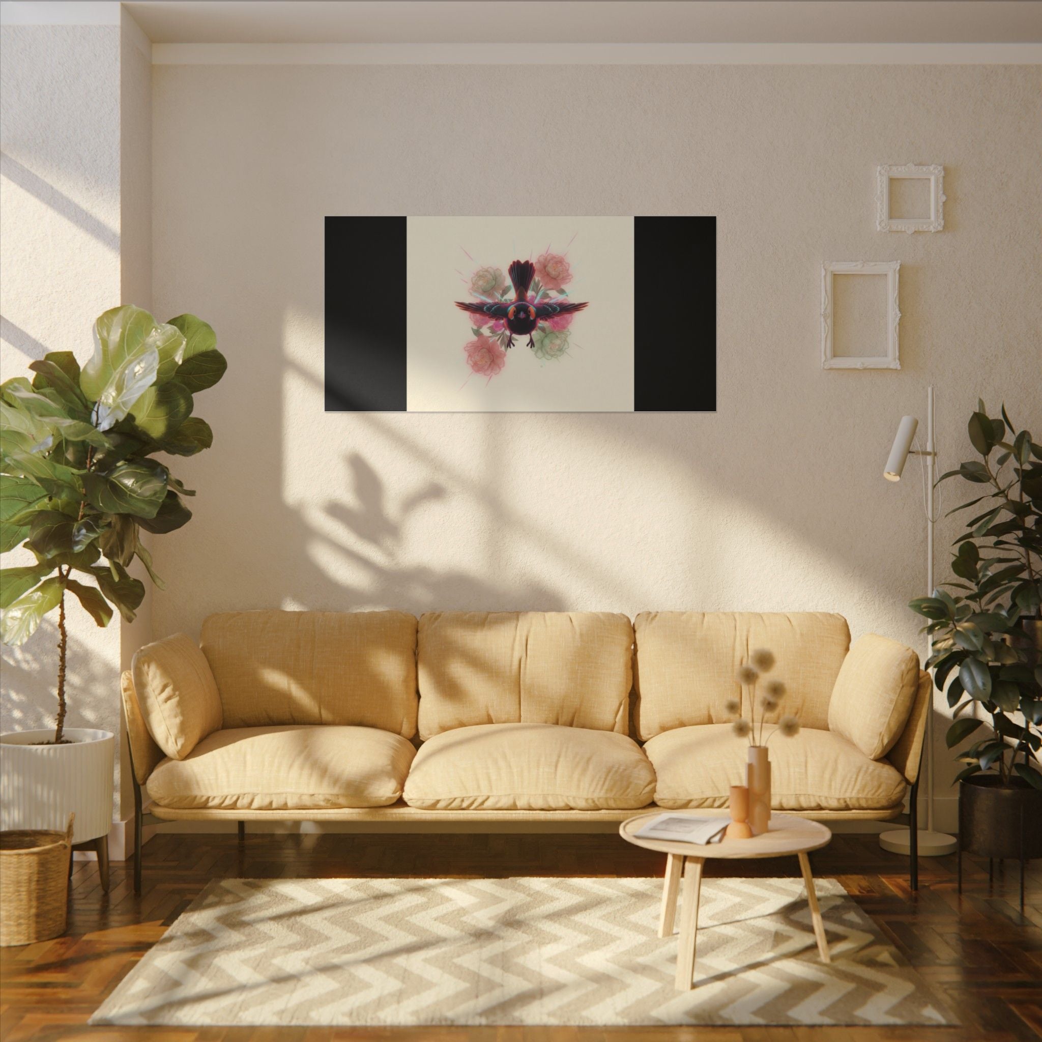 BRED IN THE CITY Flying Bird & Roses Matte Canvas