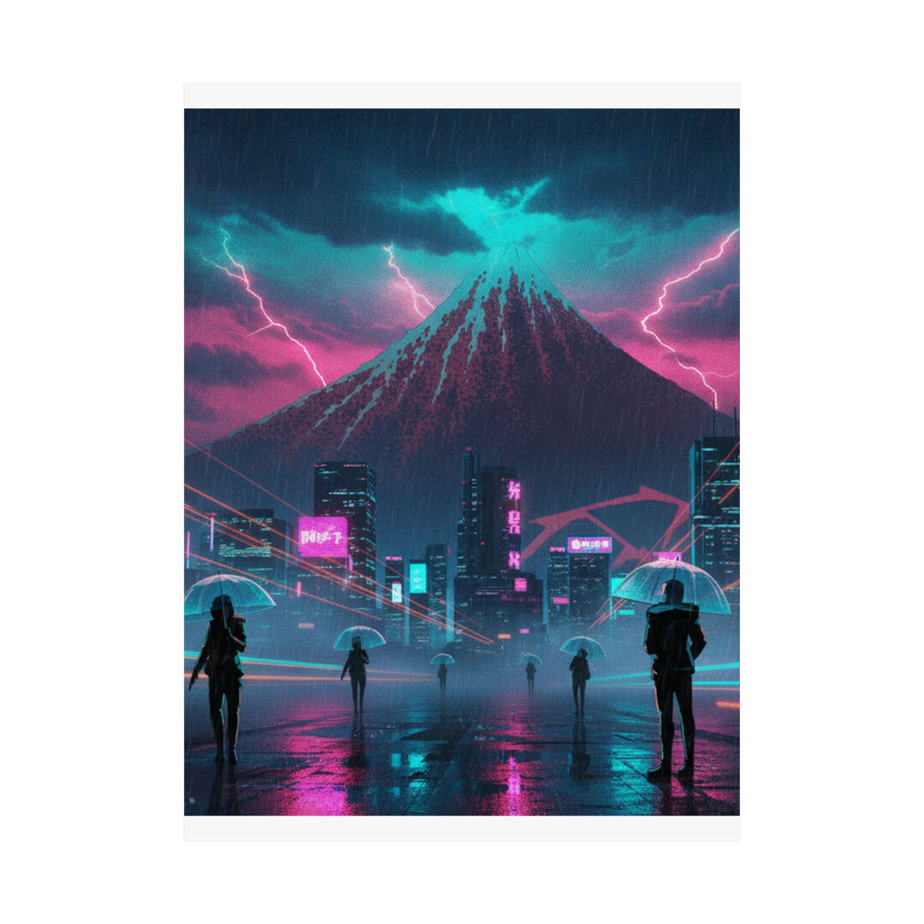 Neon Noir — Storm Below Mount Fuji (Sanka No Haku U), From The Series Thirty-Six Views Of Mo — Matte Poster