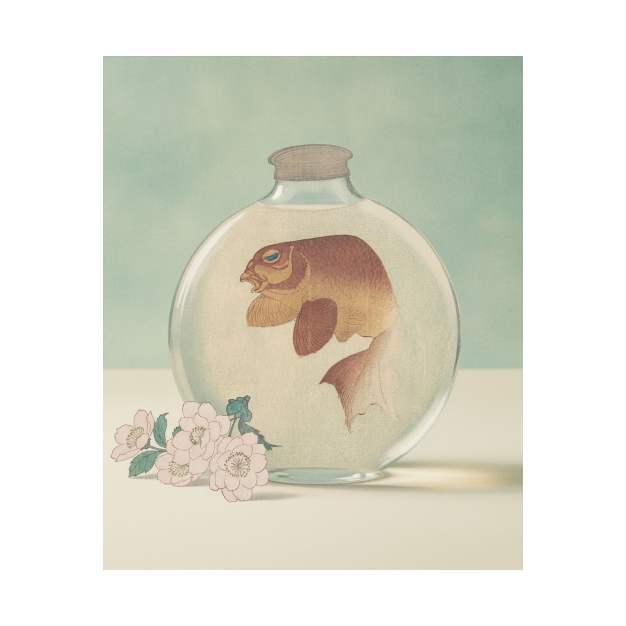 Product Marketing — Gold-Fish In A Glass Bottle — Matte Poster