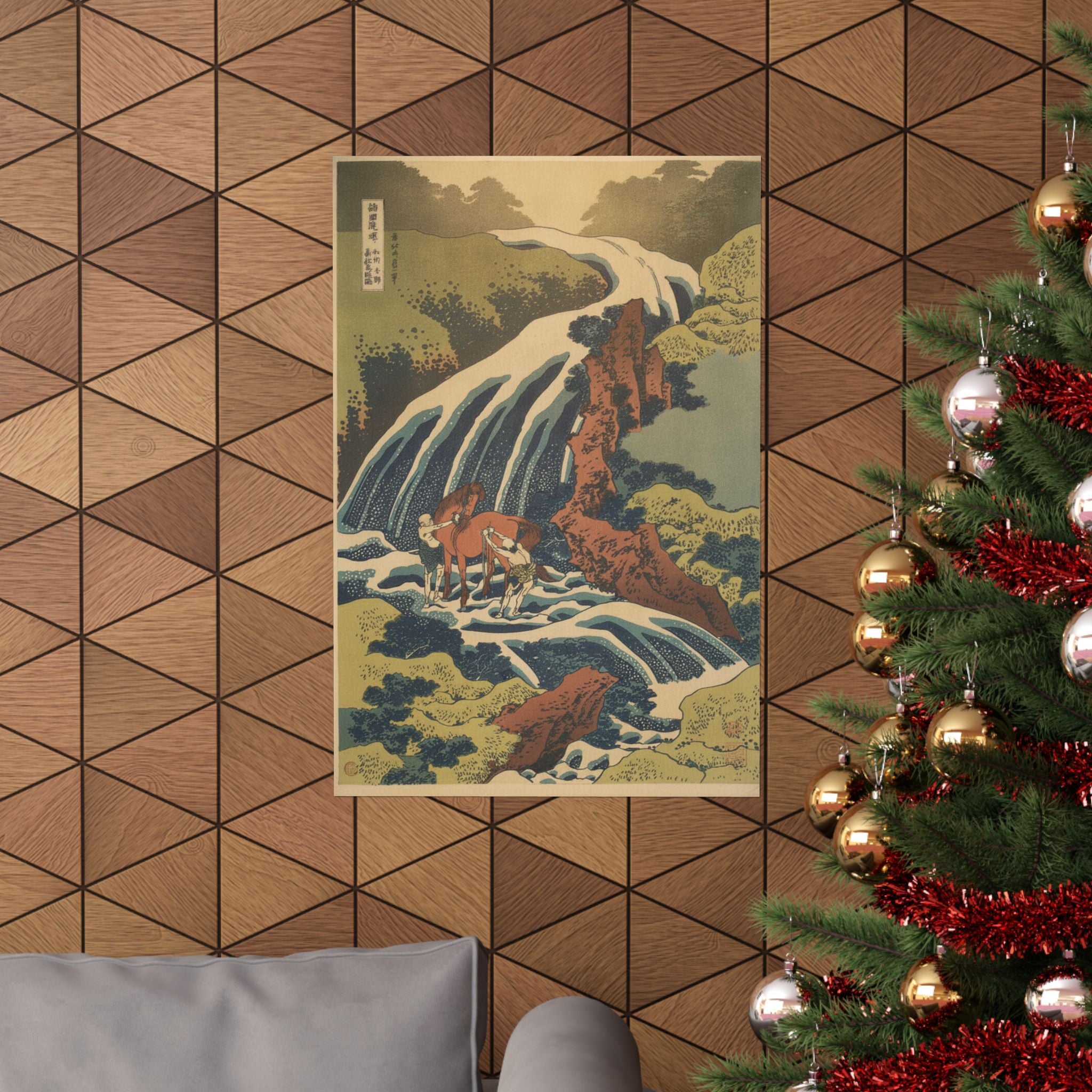 Scenic Nature — The Waterfall Where Yoshitsune Washed His Horse At Yoshino In Yamato Province (W — Matte Poster