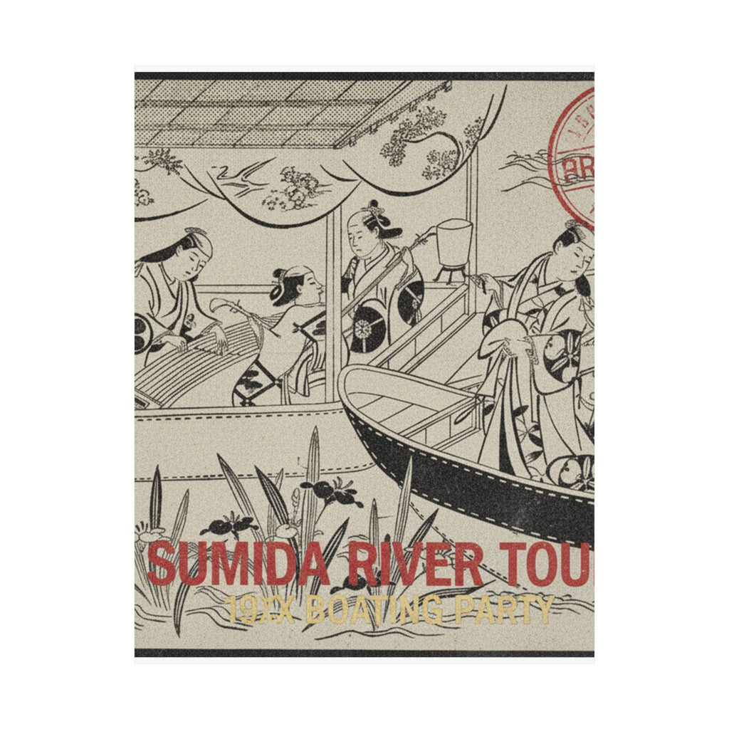 Vintage Bootleg — An Actor'S Boating Party On The Sumida River — Matte Poster