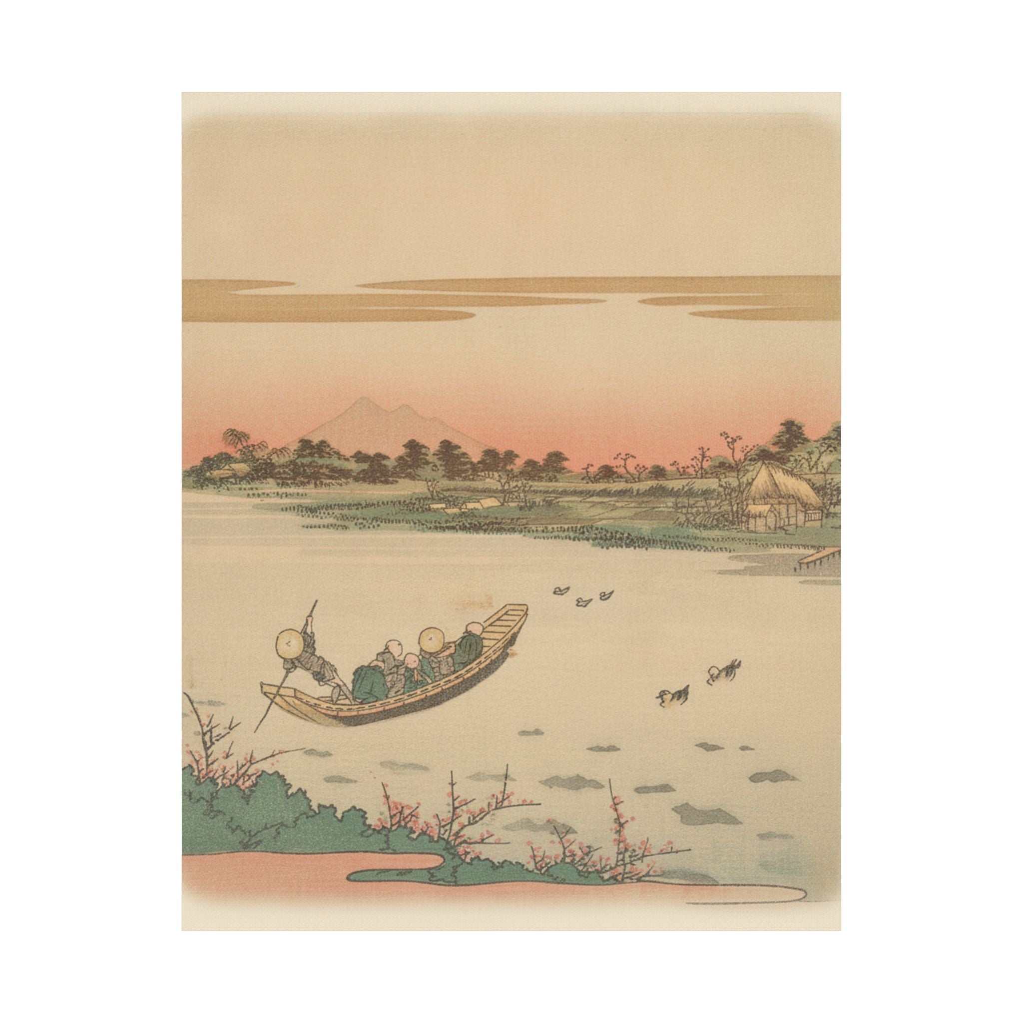Southern Sunset — Boat Ferrying Across River — Matte Poster
