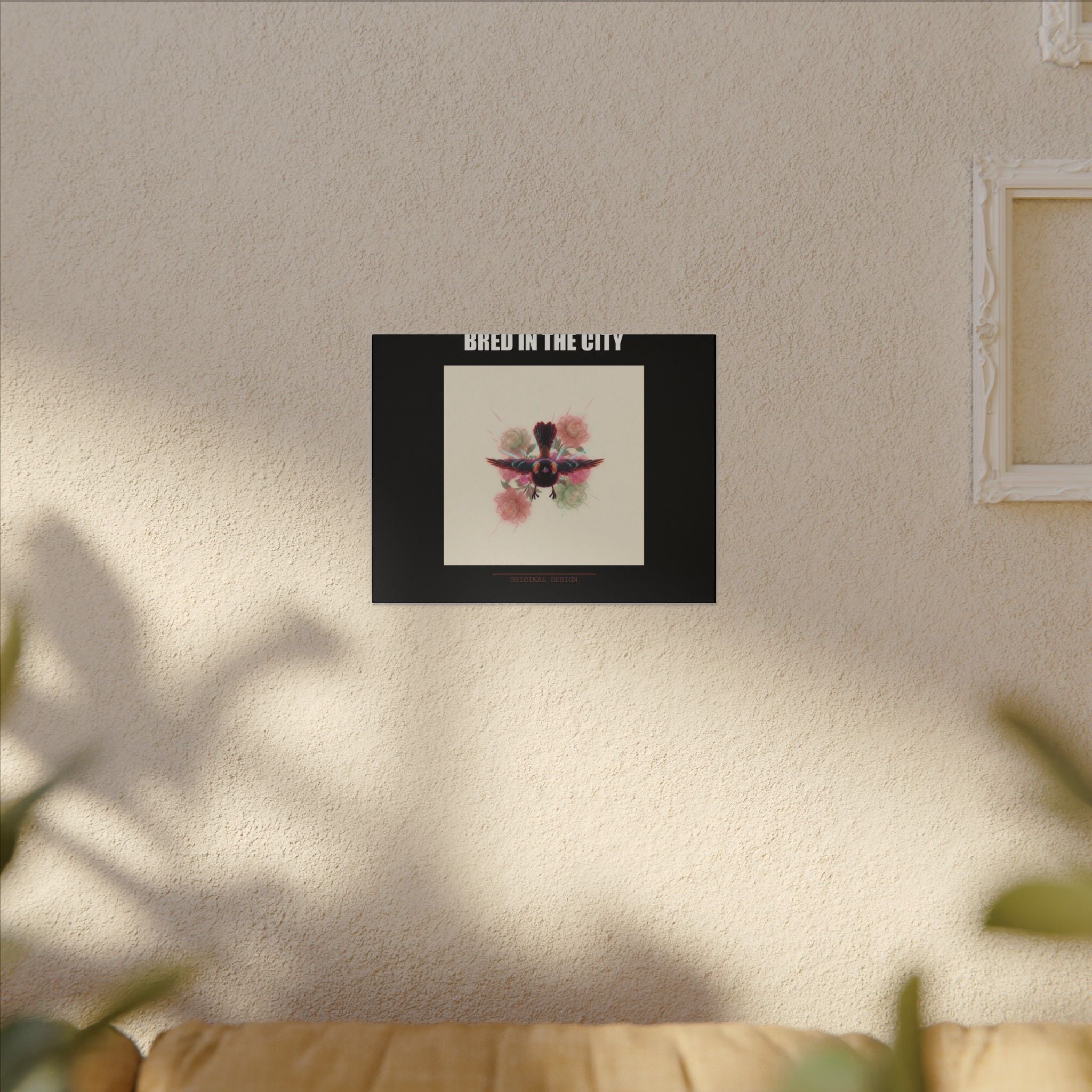 BRED IN THE CITY Flying Bird & Roses Matte Canvas