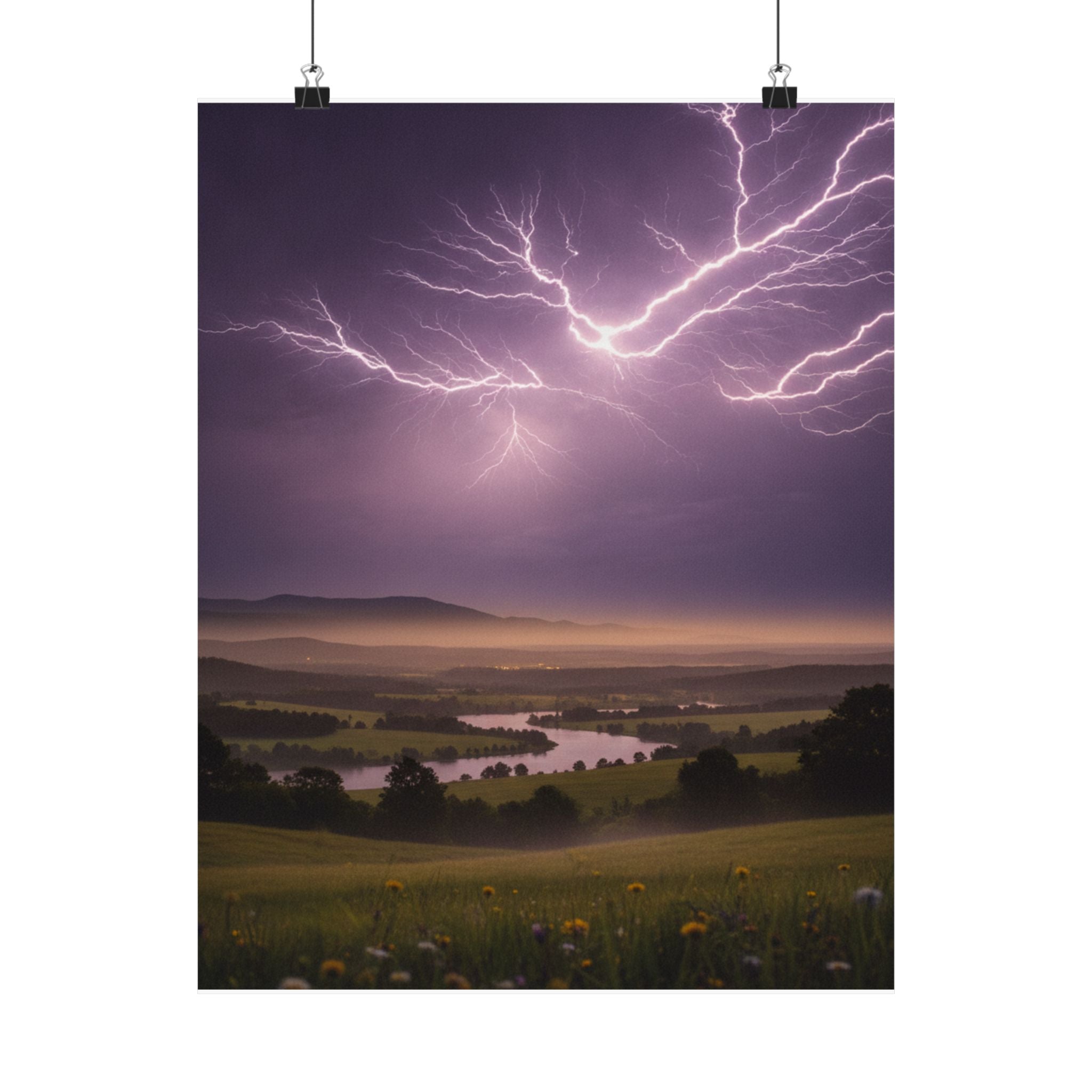 Scenic Nature — Lightning — Matte Poster