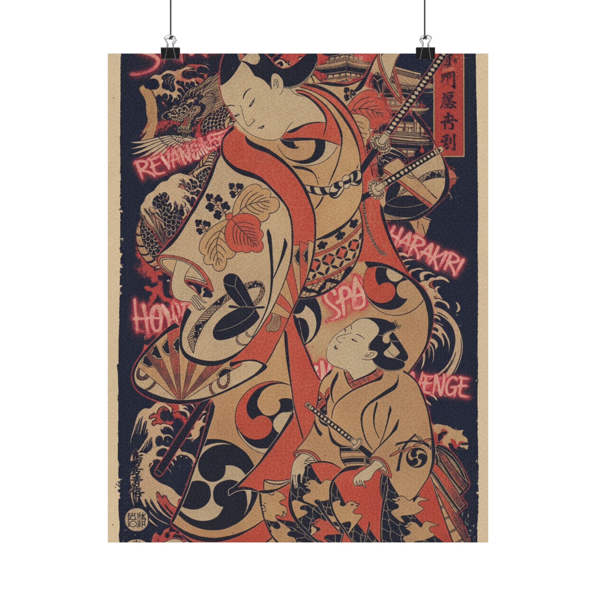 Japanese Street — The Actor Yoshizawa Ayame As A Samurai — Matte Poster