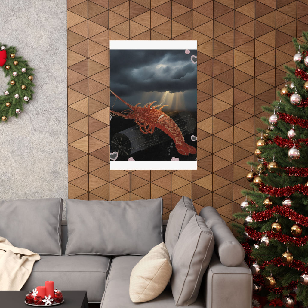 Dramatic Storm — Lobster On A Piece Of Charcoal — Matte Poster