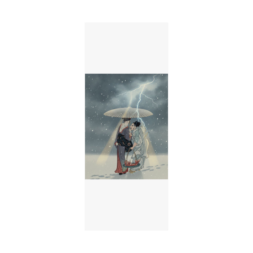 Dramatic Storm — Ebisu And Benten Walking In The Snow — Matte Poster