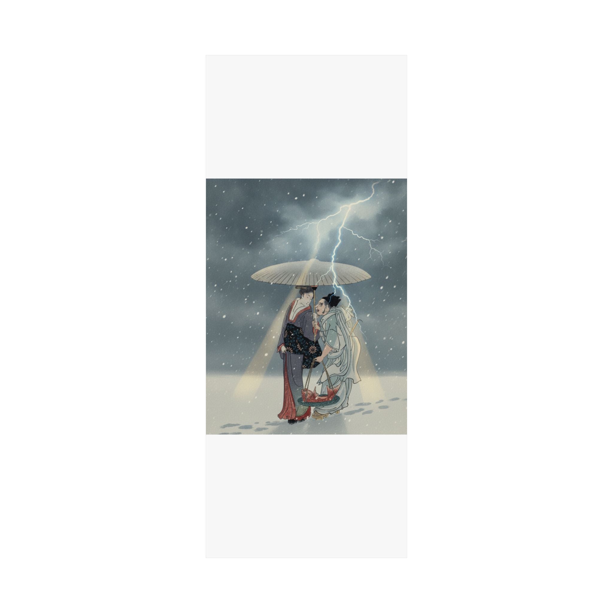 Dramatic Storm — Ebisu And Benten Walking In The Snow — Matte Poster