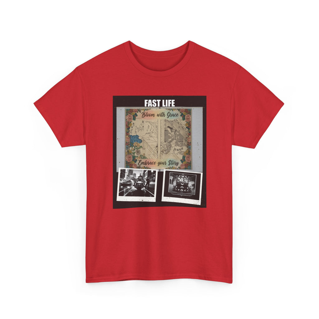FAST LIFE Vintage Floral Collage Poster Graphic Tee
