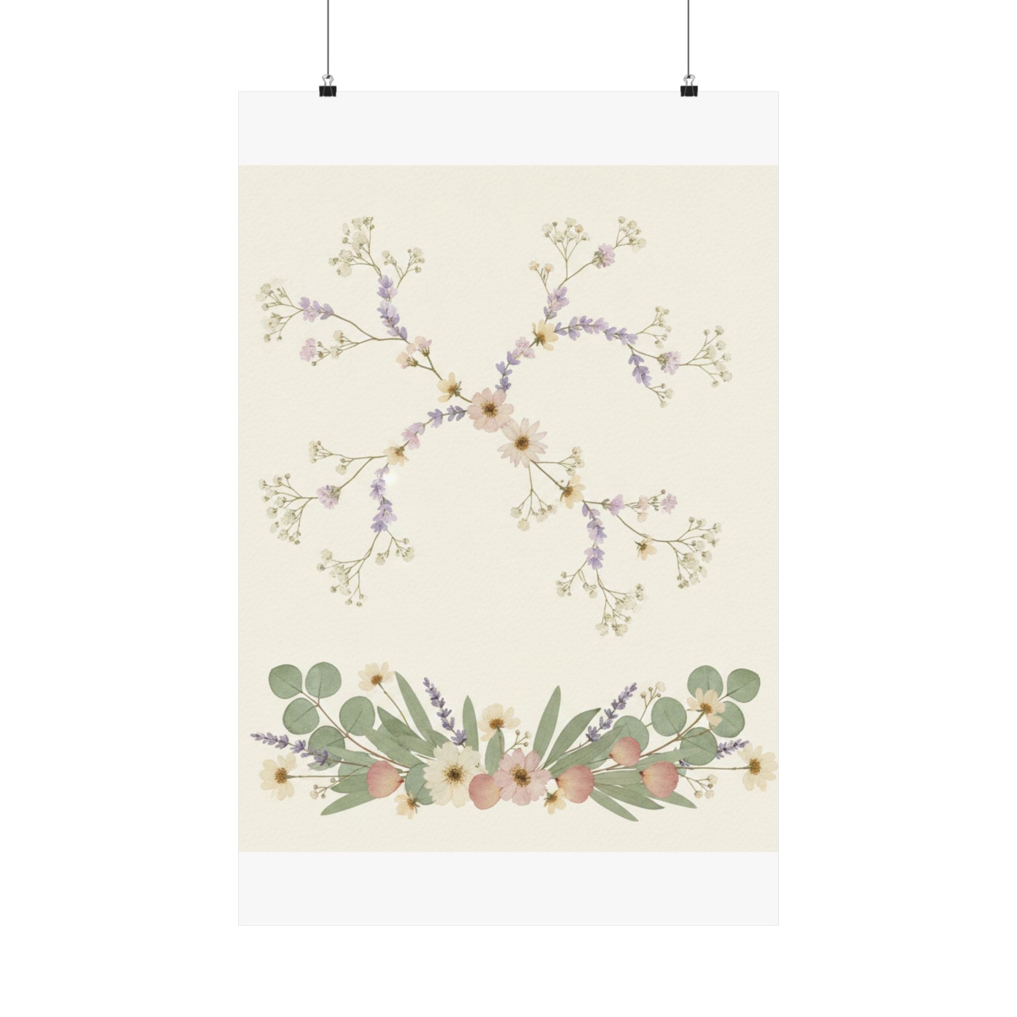 Pressed Lavender & Eucalyptus Garland Matte Poster
