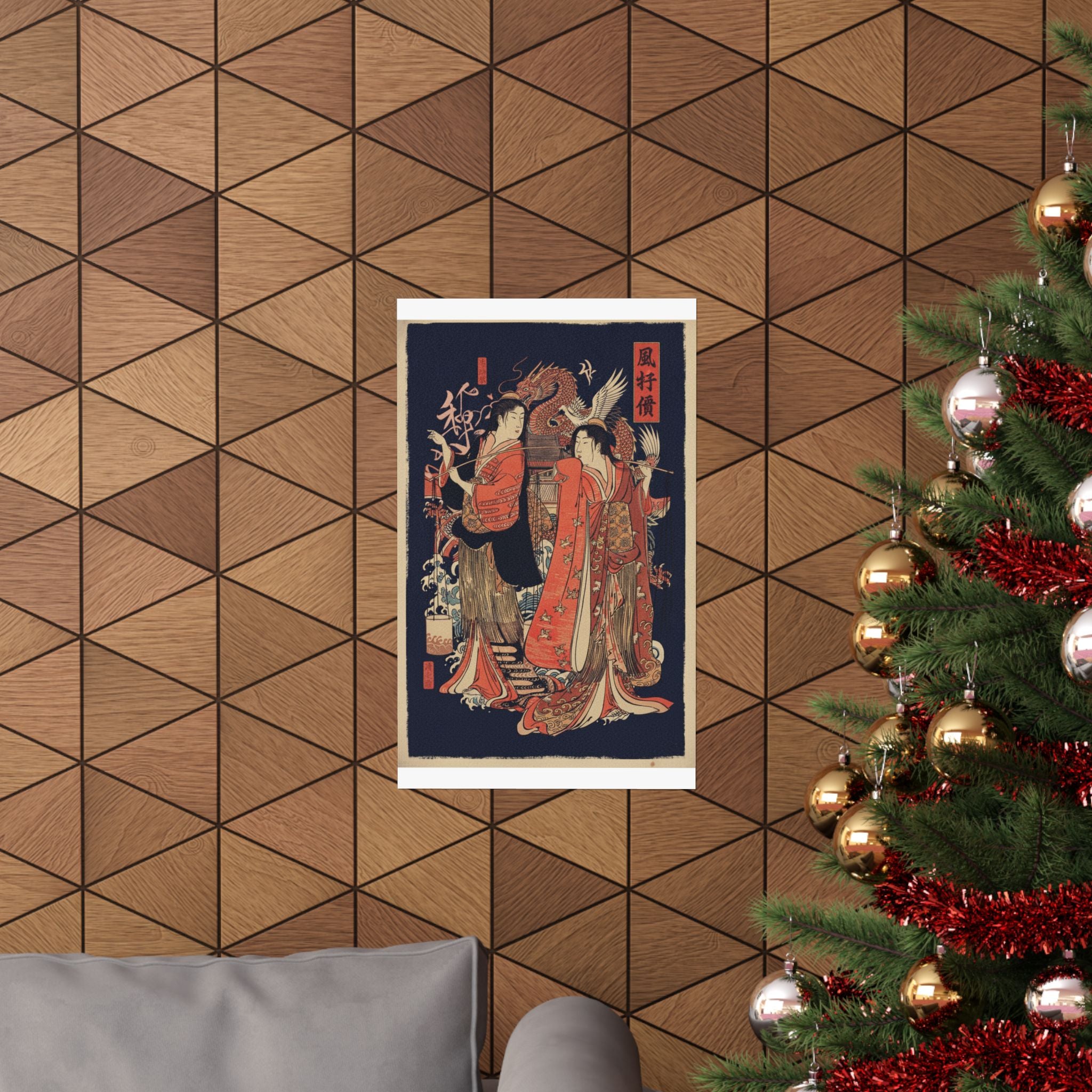 Japanese Street — The Dance Of The Beach Maidens From The Series Brocade Of The East — Matte Poster