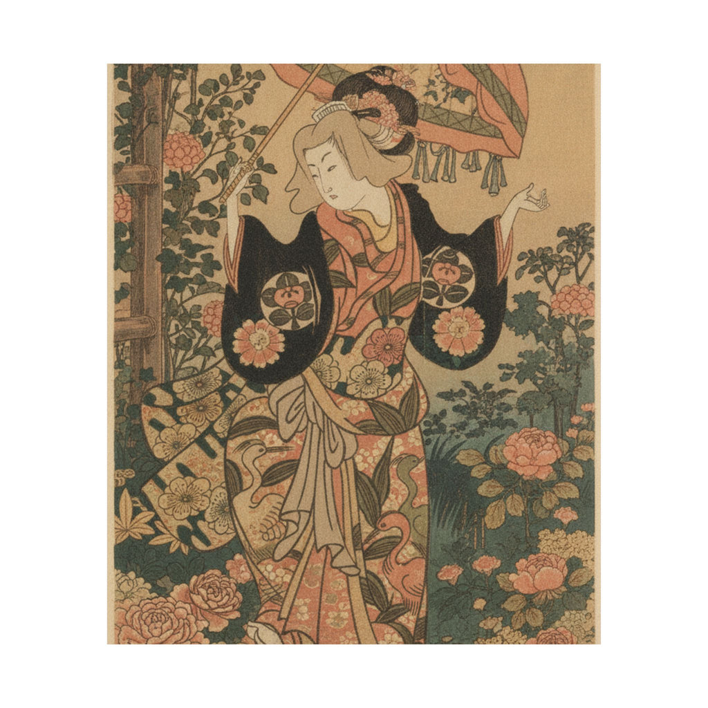 Glitch Culture — The Actor Ichimura Uzaemon Viii 1699–1762 As A Woman With Parasol — Matte Poster