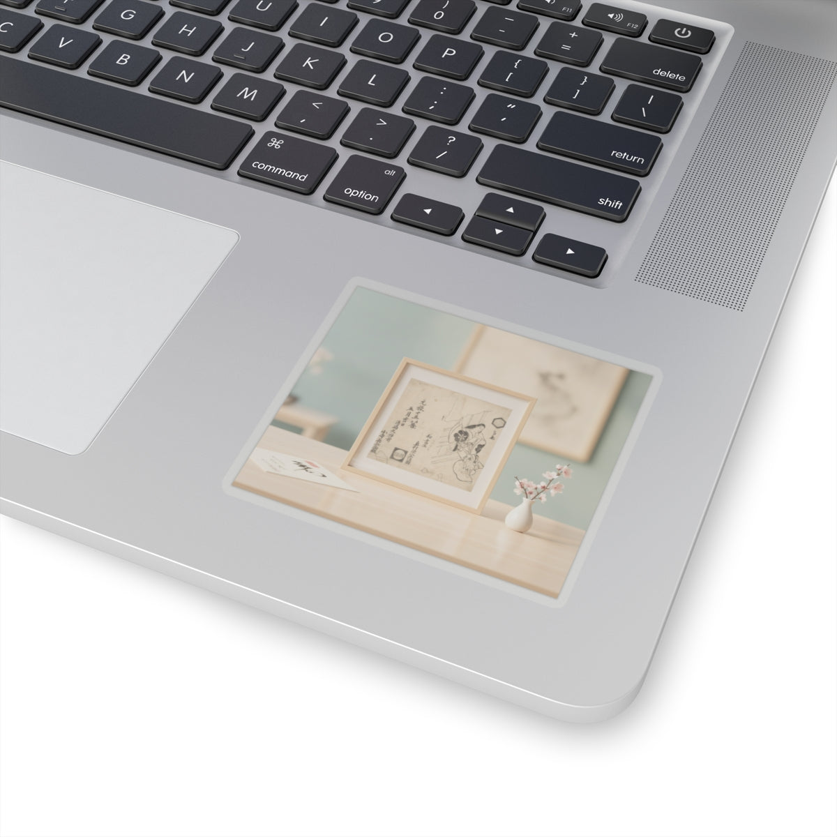 Product Marketing — The Courtesan Takao Leaving Against A Window — Kiss-Cut Sticker