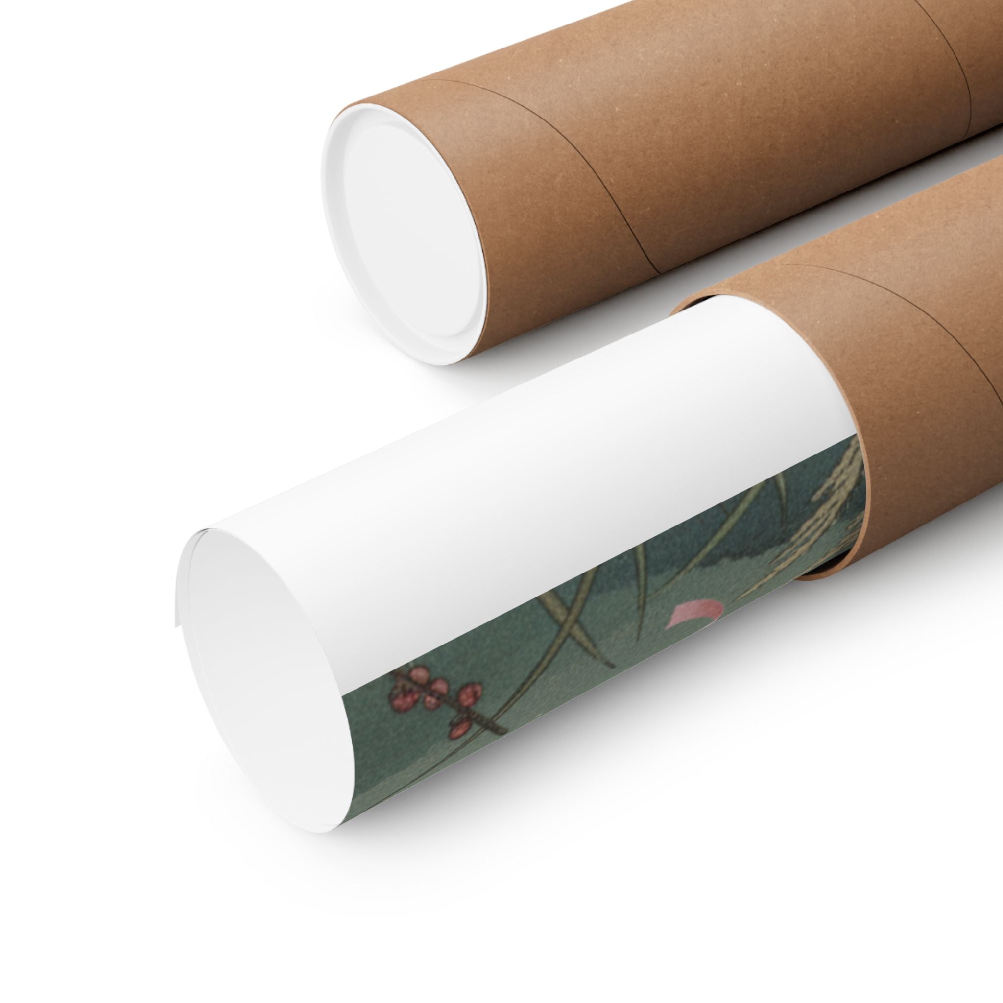 Scenic Nature — Bush Warbler On A Plum Branch (Ume Ni Uguisu) — Matte Poster