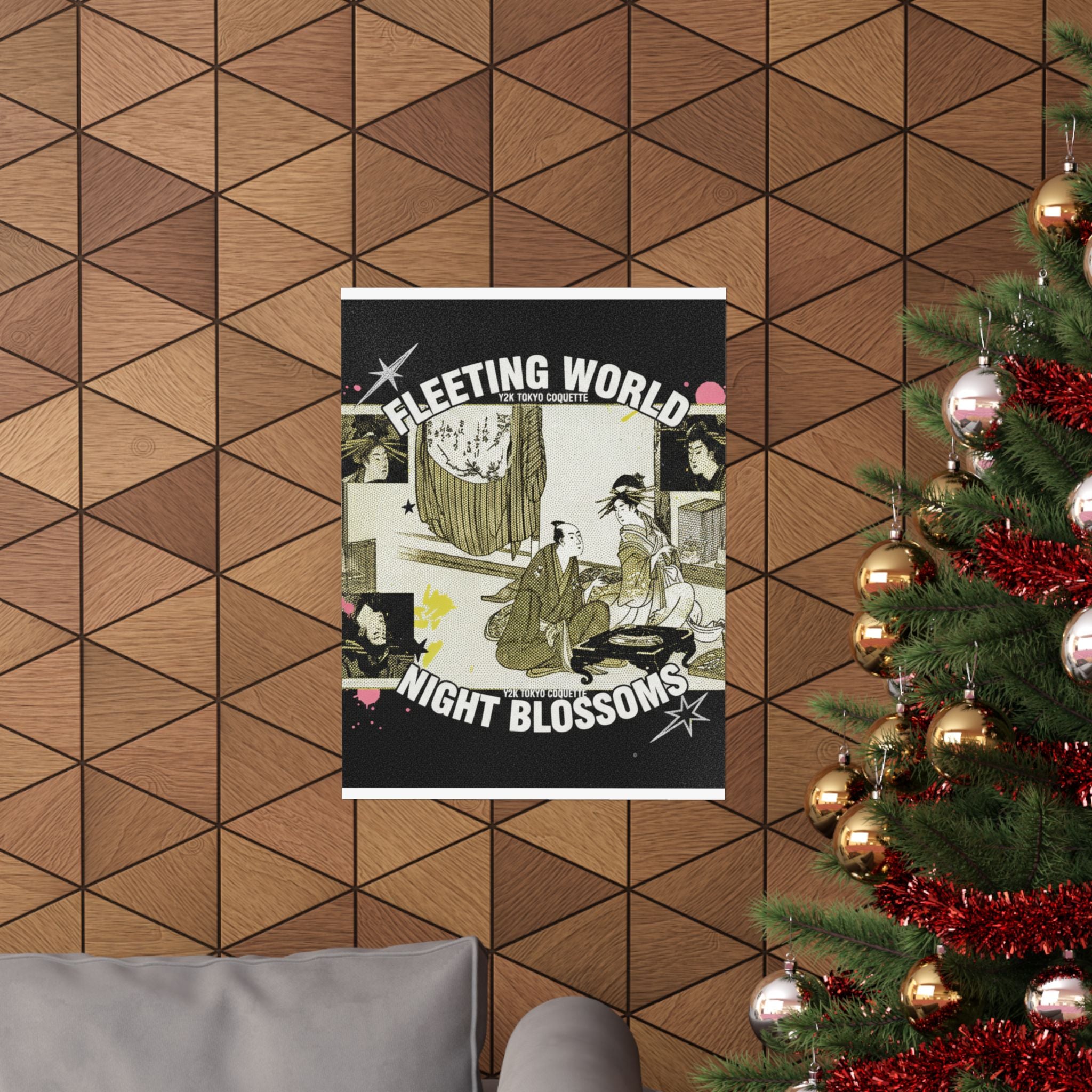 Streetwear Collage — Courtesan With Client Before A Tokonoma Alcove — Matte Poster