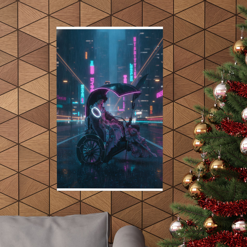 Neon Noir — Lady In A Chariot — Matte Poster