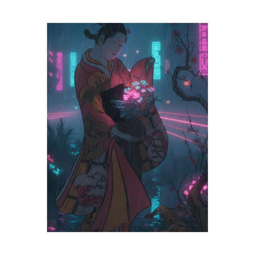 Neon Noir — A Young Lady In A Garden — Matte Poster