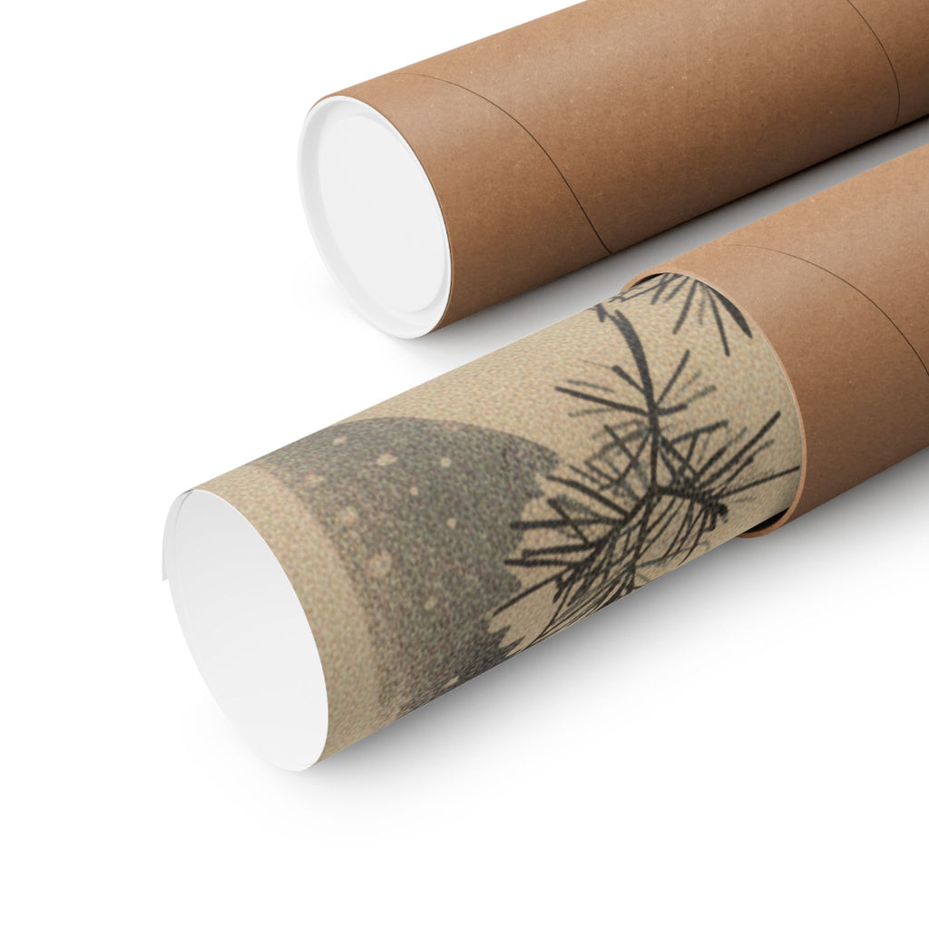 Japanese Street — Golden Pheasant And Pine Shoots In Snow — Matte Poster