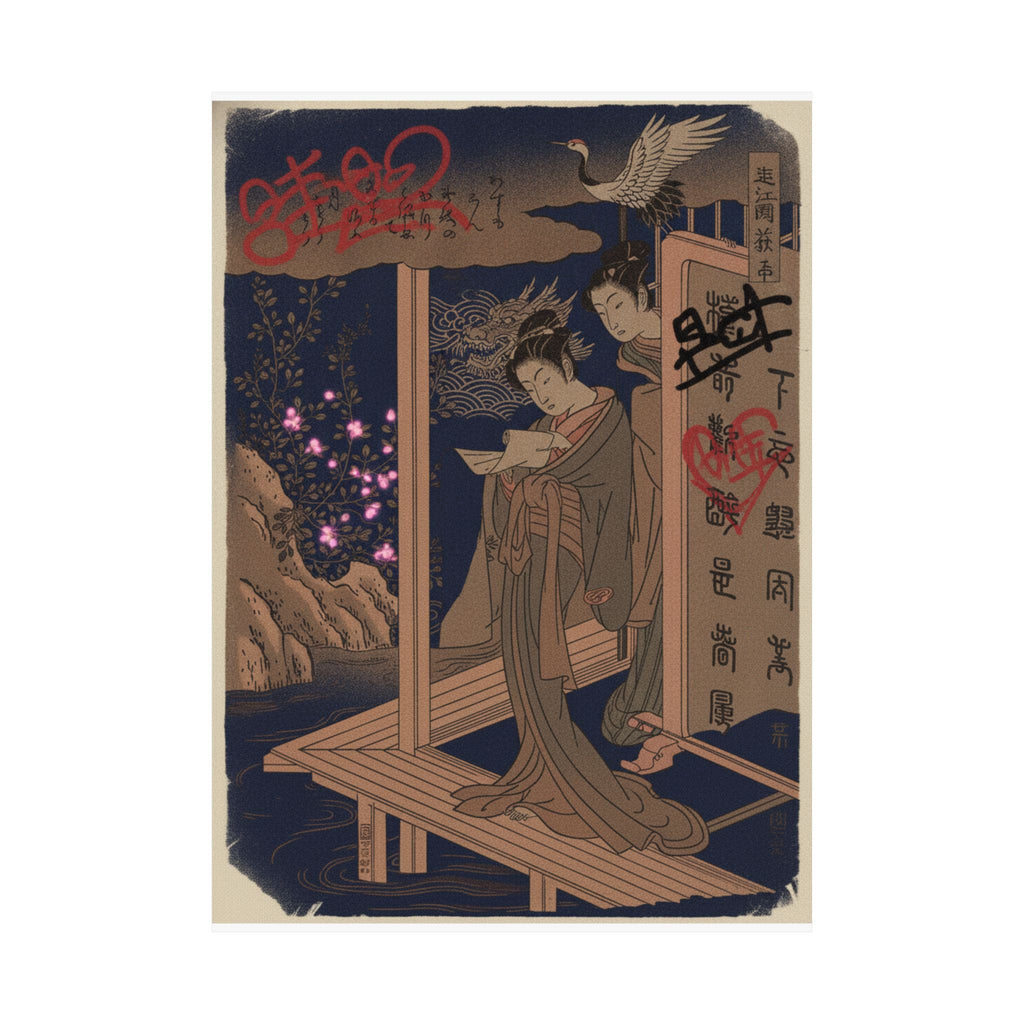 Japanese Street — Bush Clover In Province Of Omi — Matte Poster