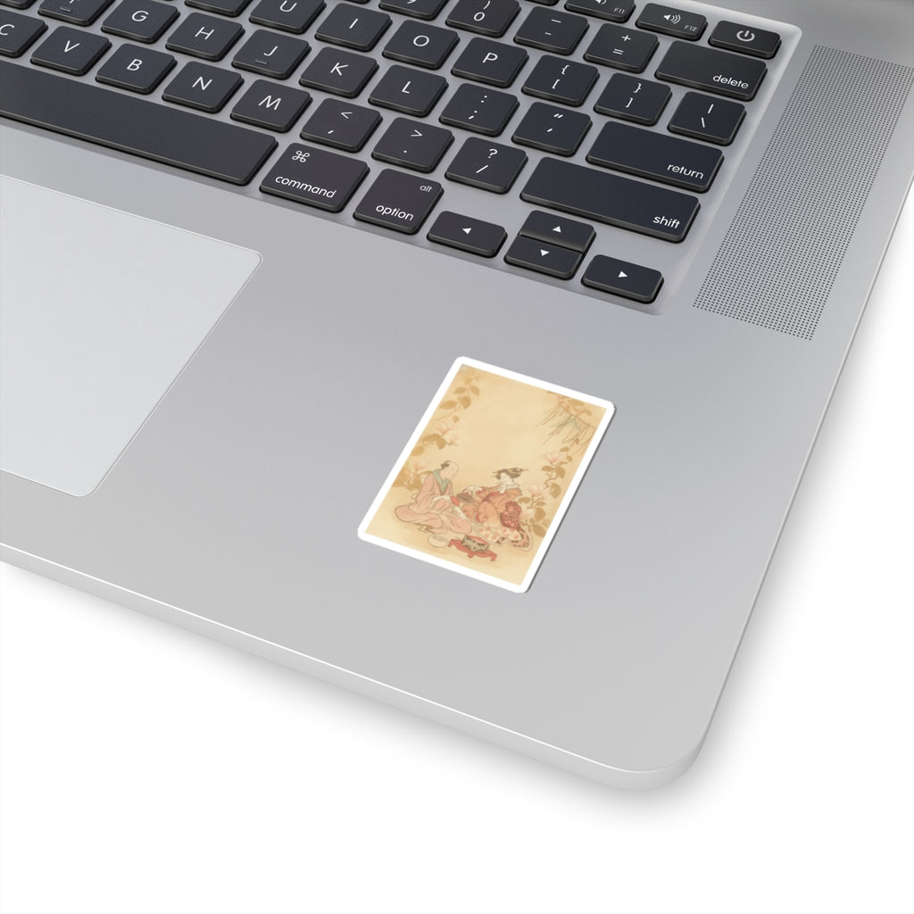 Southern Sunset — Woman Entertaining Her Guest With New Year Wine — Kiss-Cut Sticker