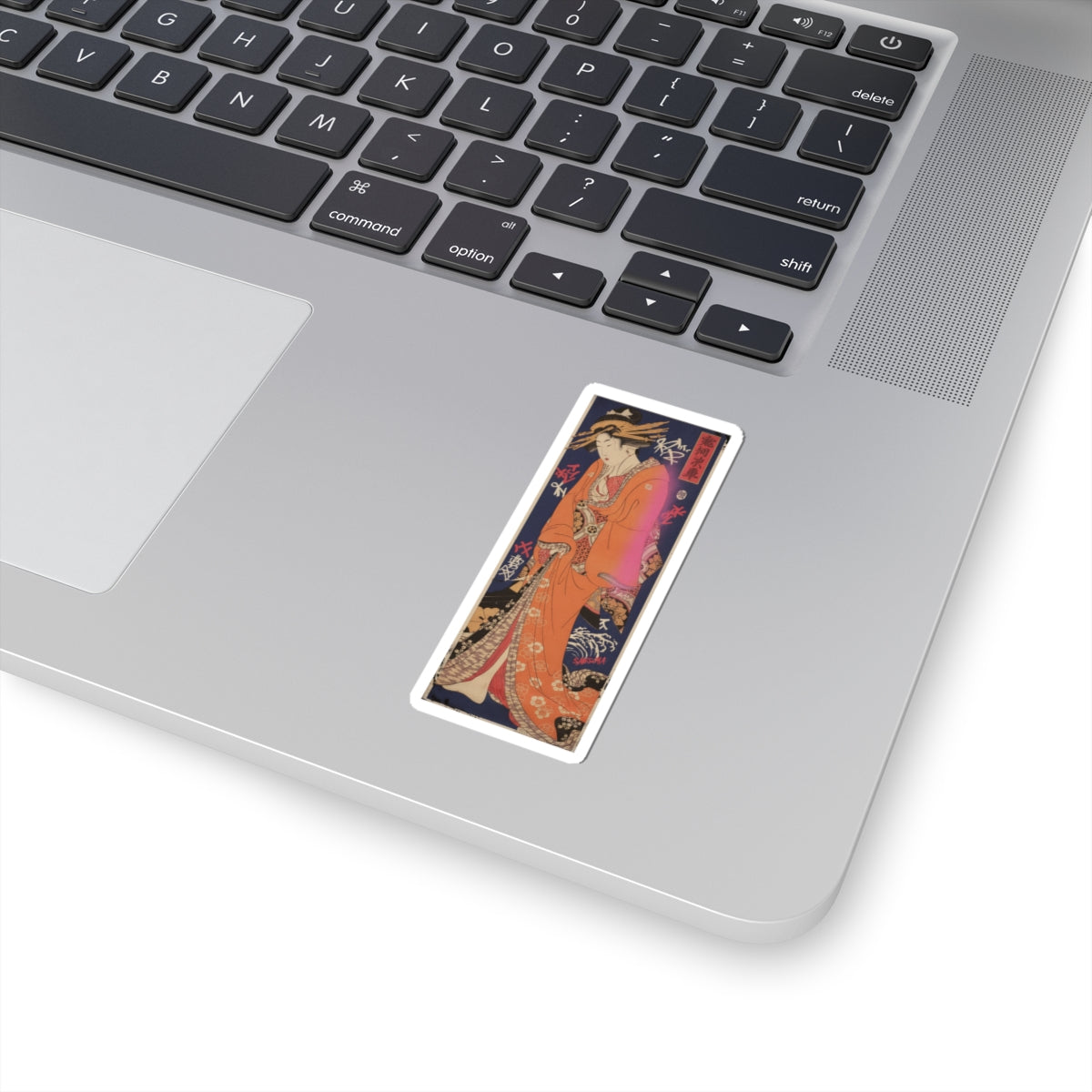 Japanese Street — Geisha, Probably A Singing Girl — Kiss-Cut Sticker