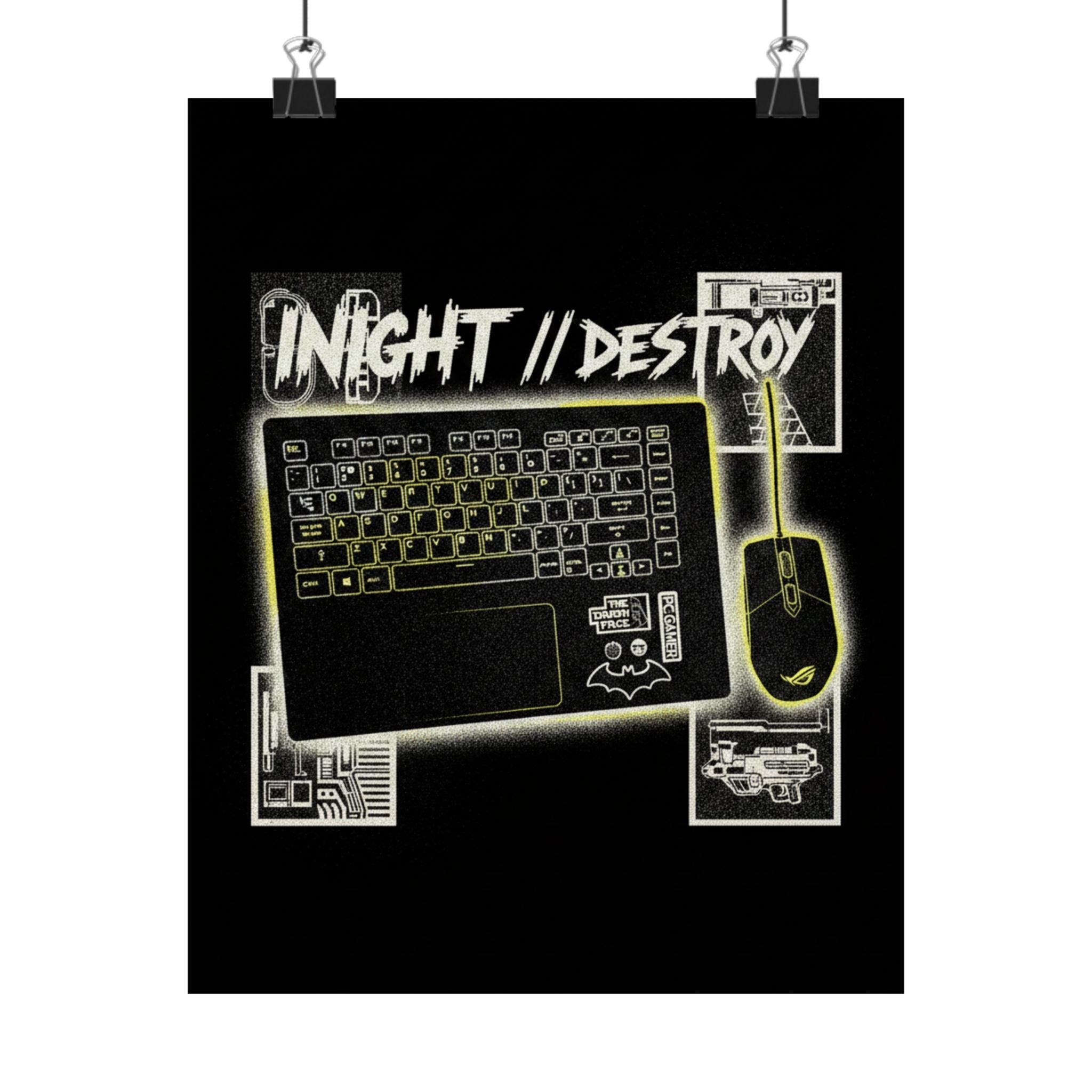 Streetwear Collage — Keyboard — Matte Poster