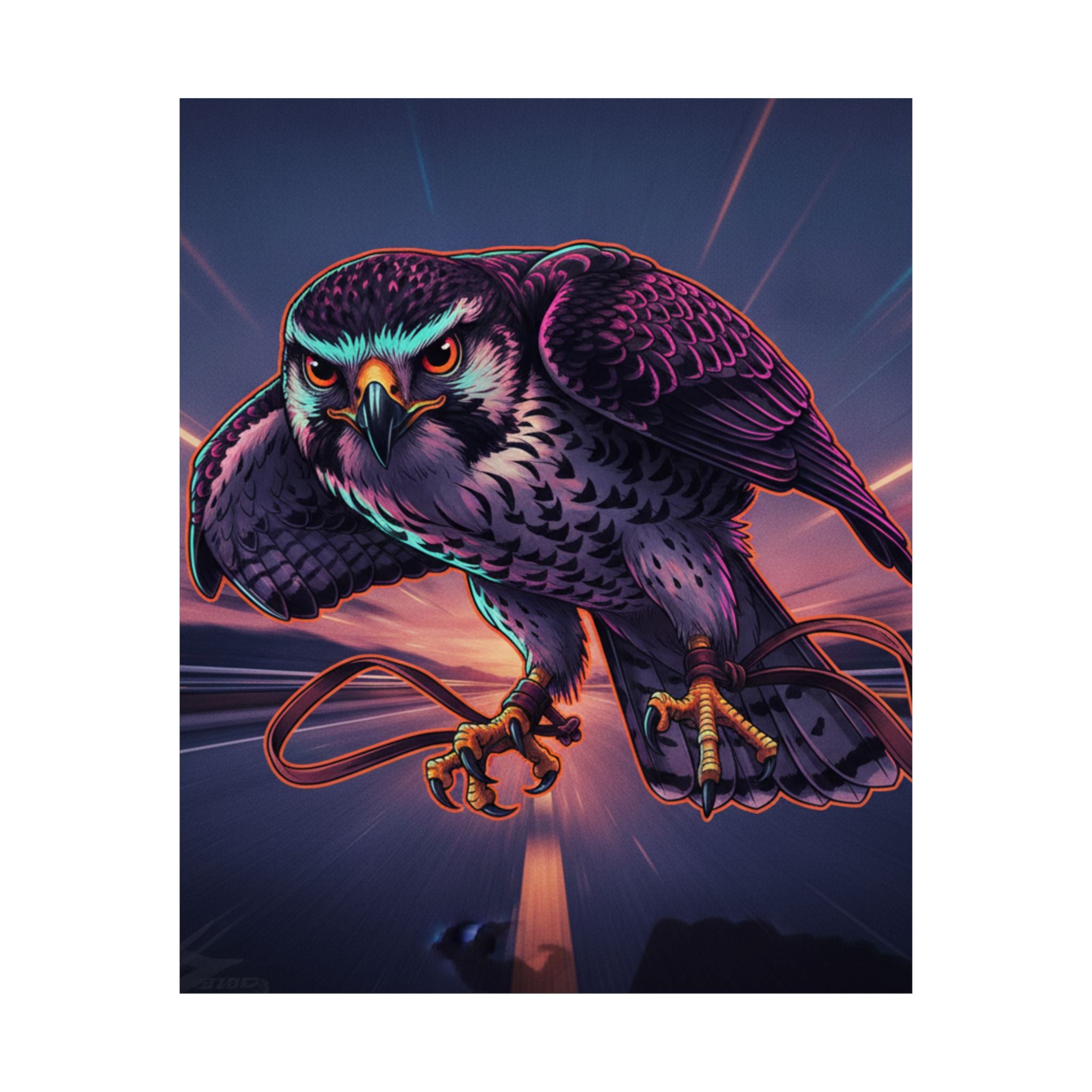 Fast Furious — Hawk Tied To Perch — Matte Poster