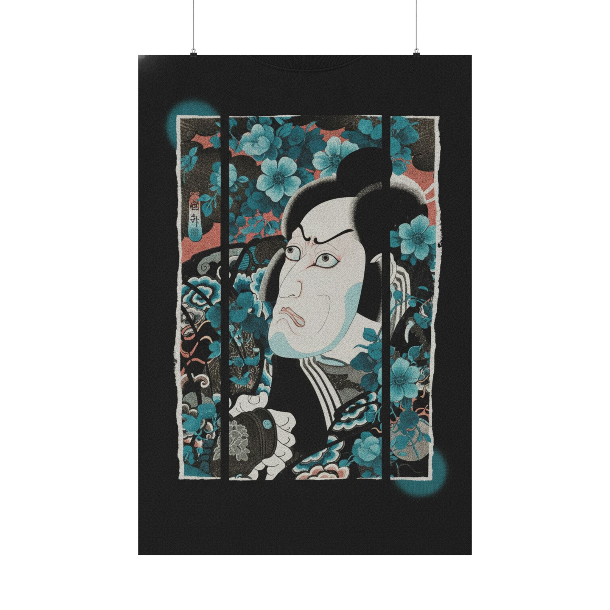 Streetwear Collage — Kabuki Actor Ichikawa Ebizō V As Kumagai Jirō Naozane — Matte Poster