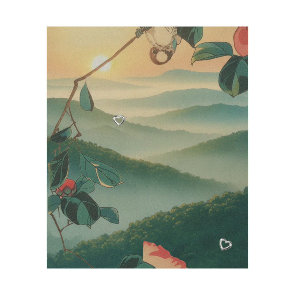 Scenic Nature — Camellia And Bullfinch — Matte Poster