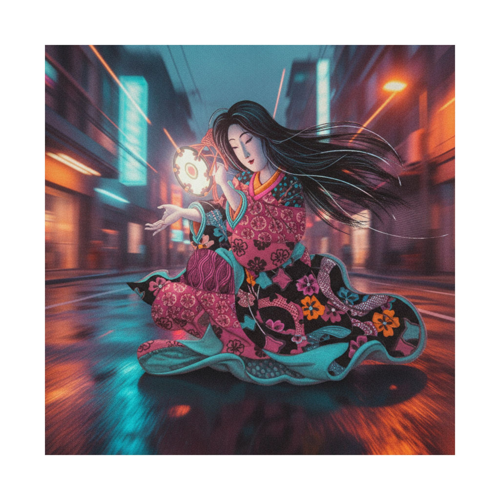 Fast Furious — Woman Playing The Tsuzumi — Matte Poster