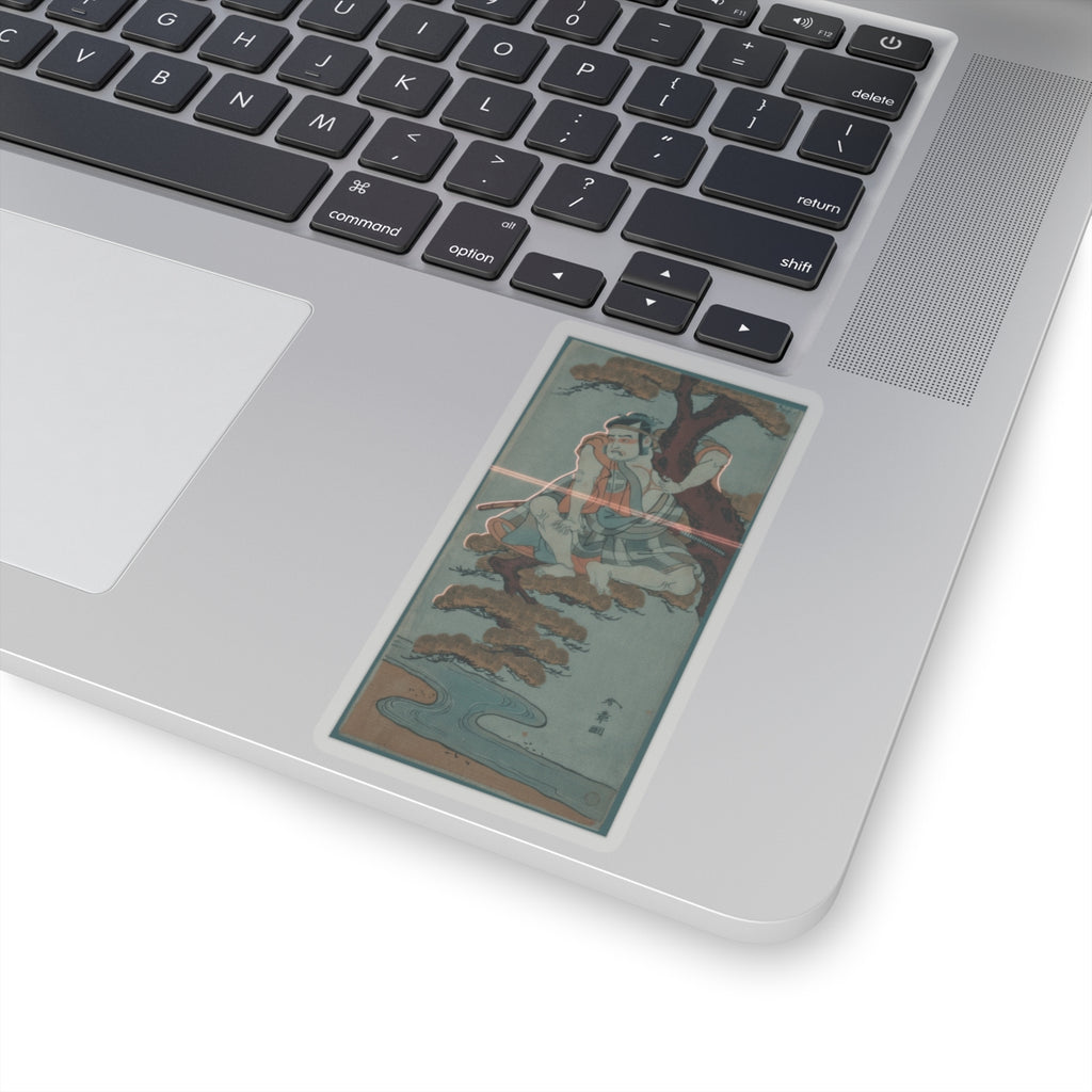 Cinematic — The Actor Otani Hiroemon Iii Watching From The Branches Of A Pine Tree Overhangi — Kiss-Cut Sticker