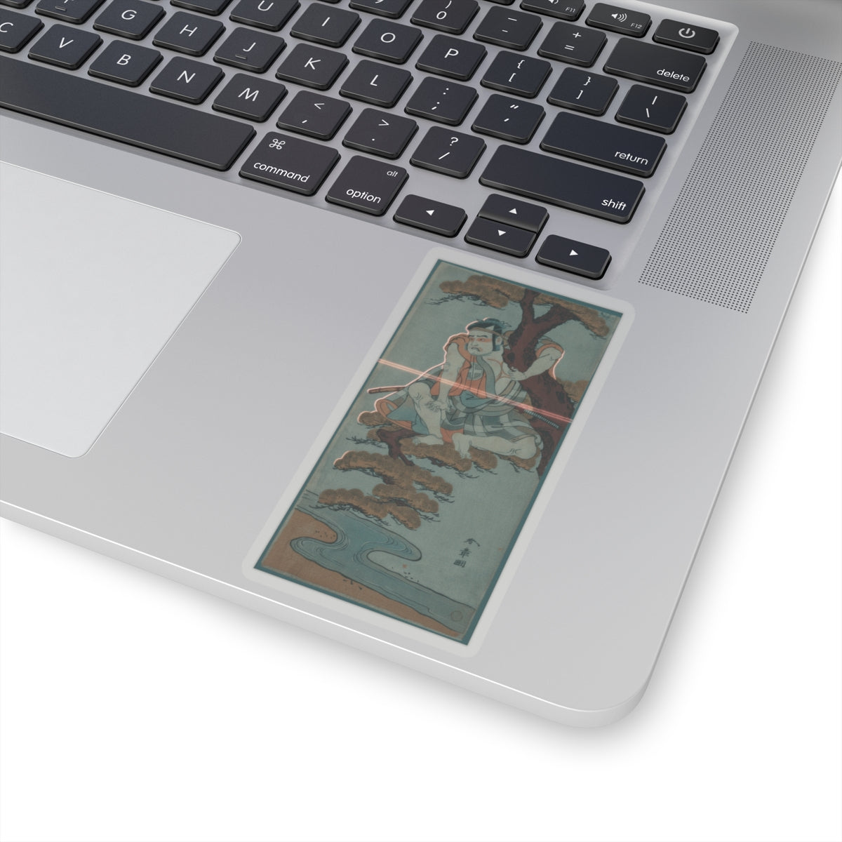 Cinematic — The Actor Otani Hiroemon Iii Watching From The Branches Of A Pine Tree Overhangi — Kiss-Cut Sticker