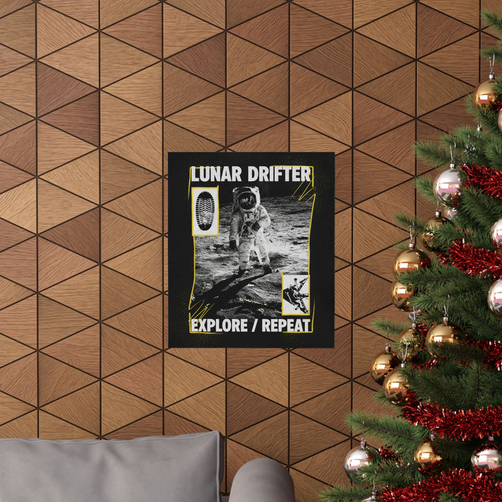 Lunar Drifter Explore / Repeat Astronaut Streetwear Poster
