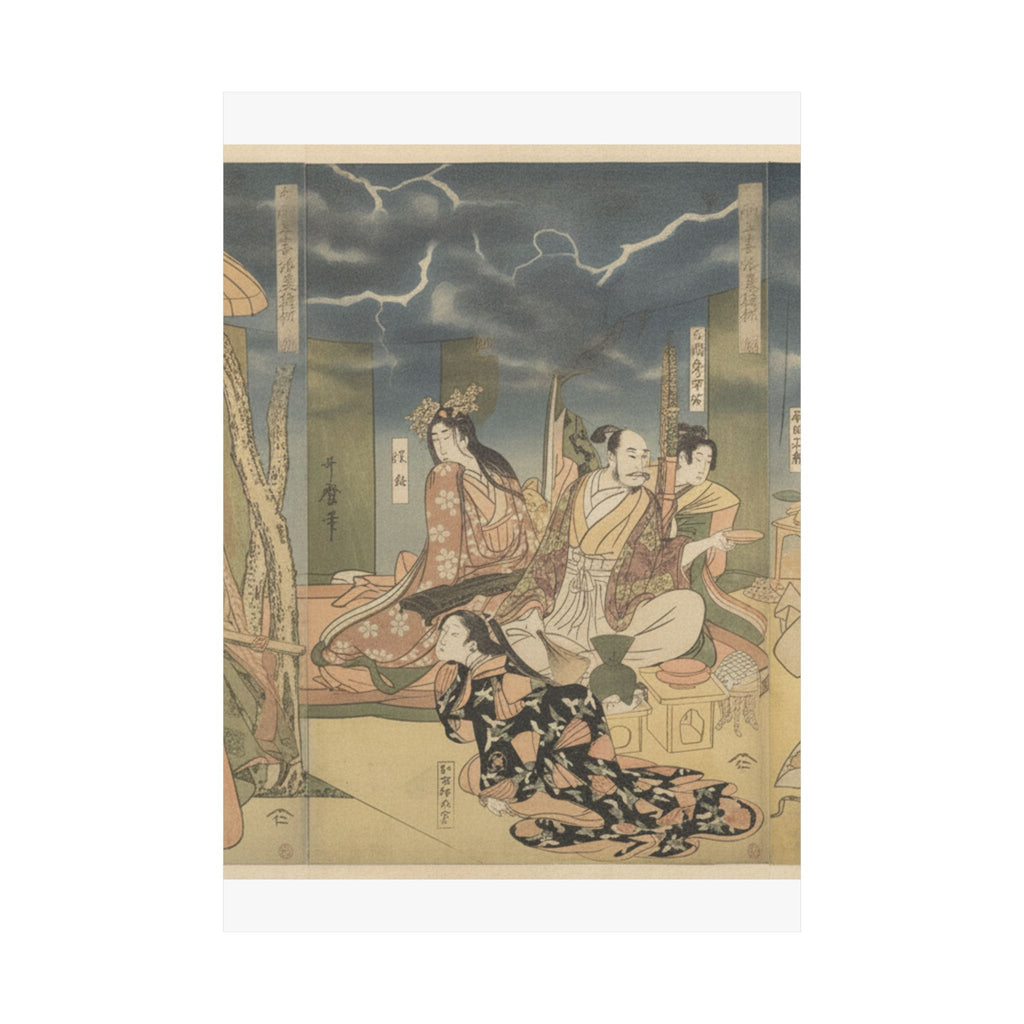 Dramatic Storm — A View Of The Pleasures Of The Taiko And His Five Wives At Rakutō — Matte Poster