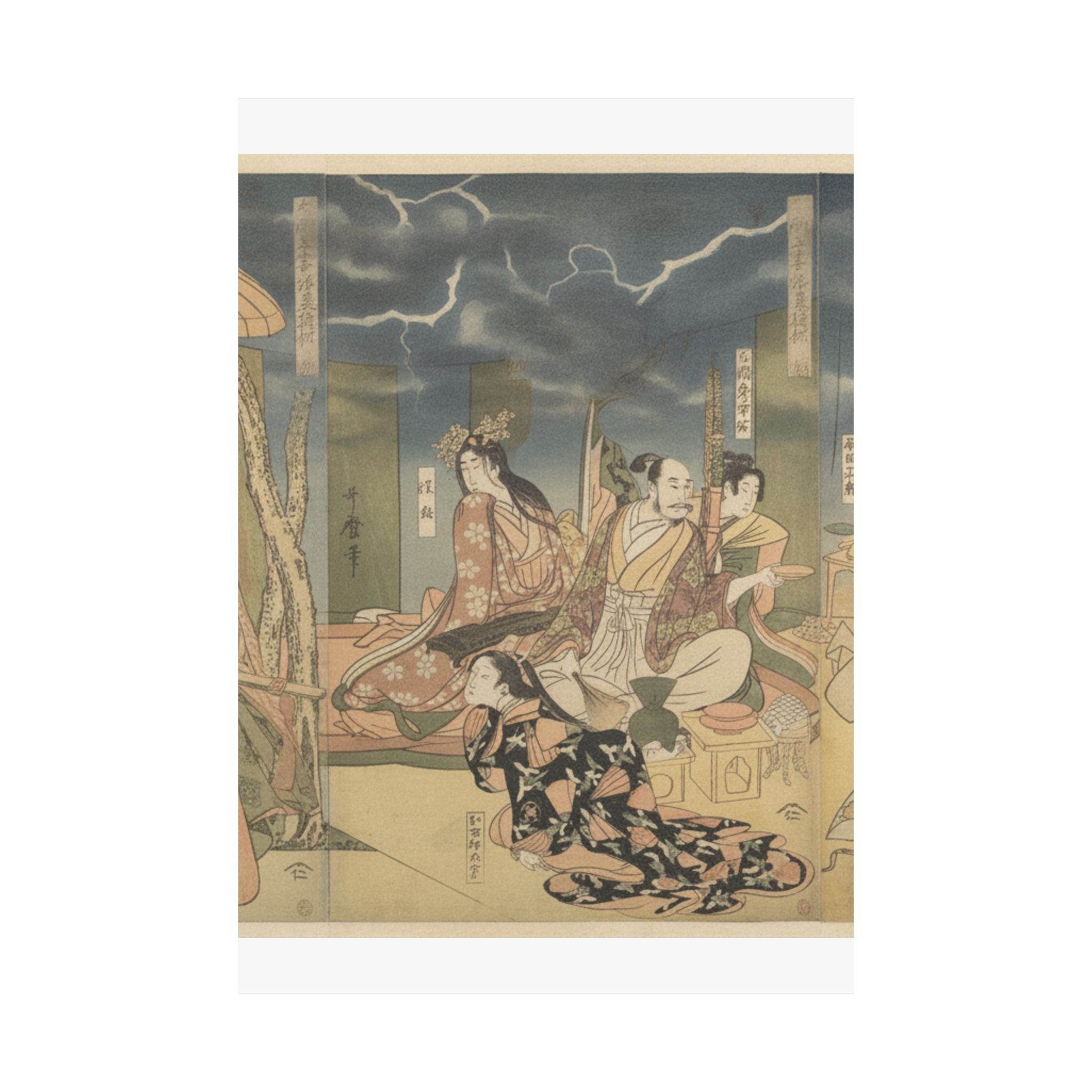 Dramatic Storm — A View Of The Pleasures Of The Taiko And His Five Wives At Rakutō — Matte Poster