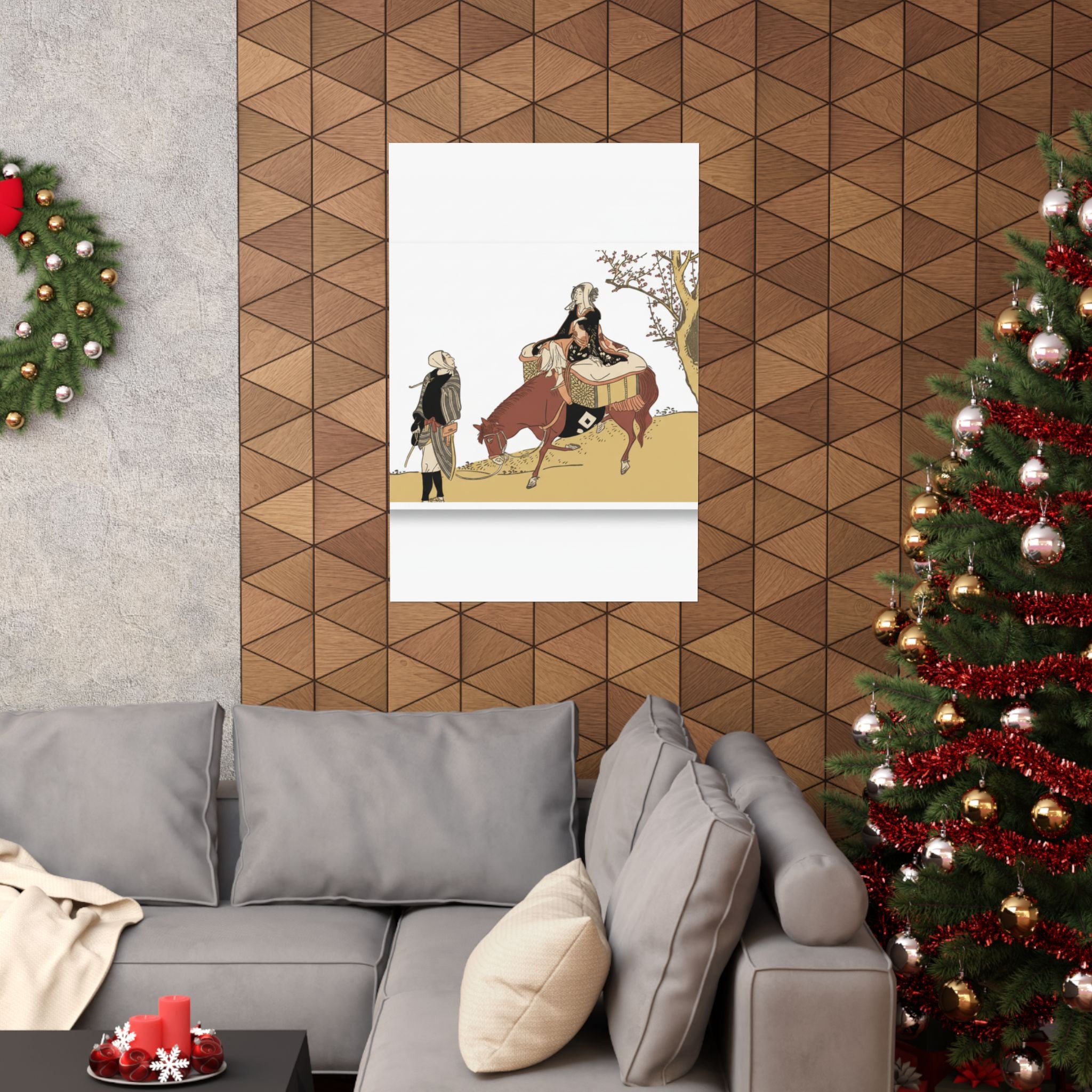 Ecommerce Main — Version Of Legend Of Michizane: Woman Riding Ox Which A Man Is Leading — Matte Poster