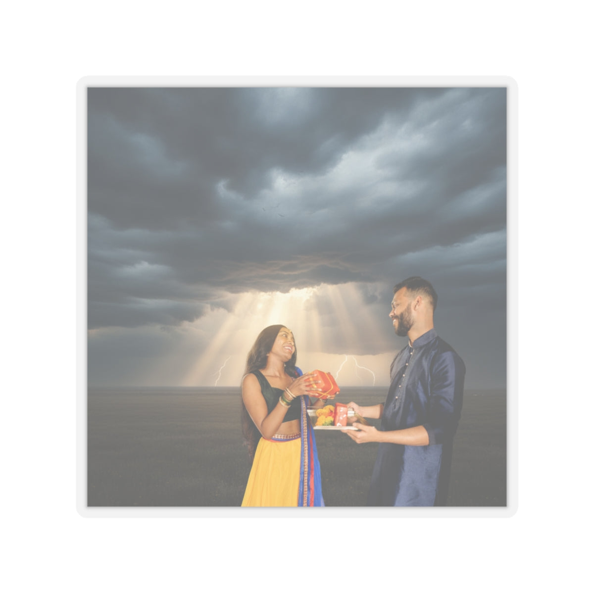 Dramatic Storm — Person — Kiss-Cut Sticker