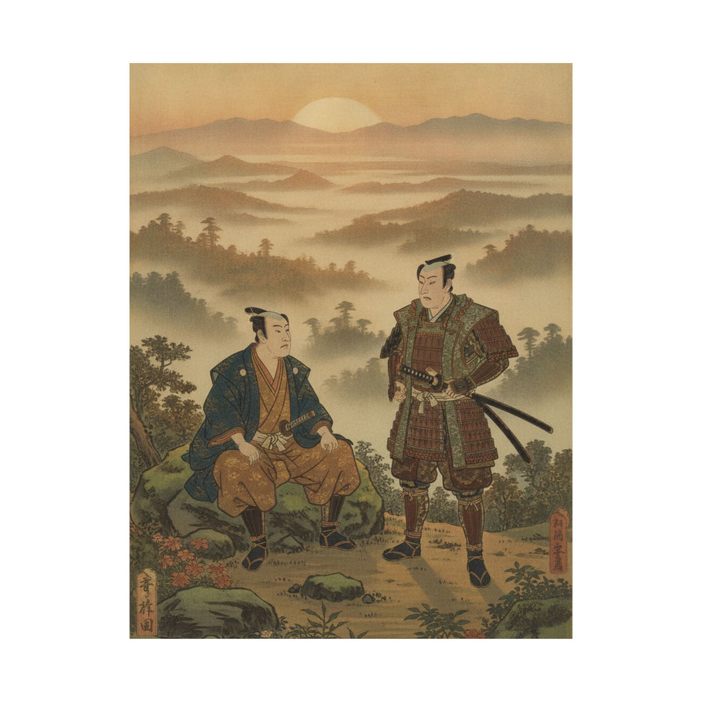 Scenic Nature — A Daimyo Talking To One Of His Retainers — Matte Poster