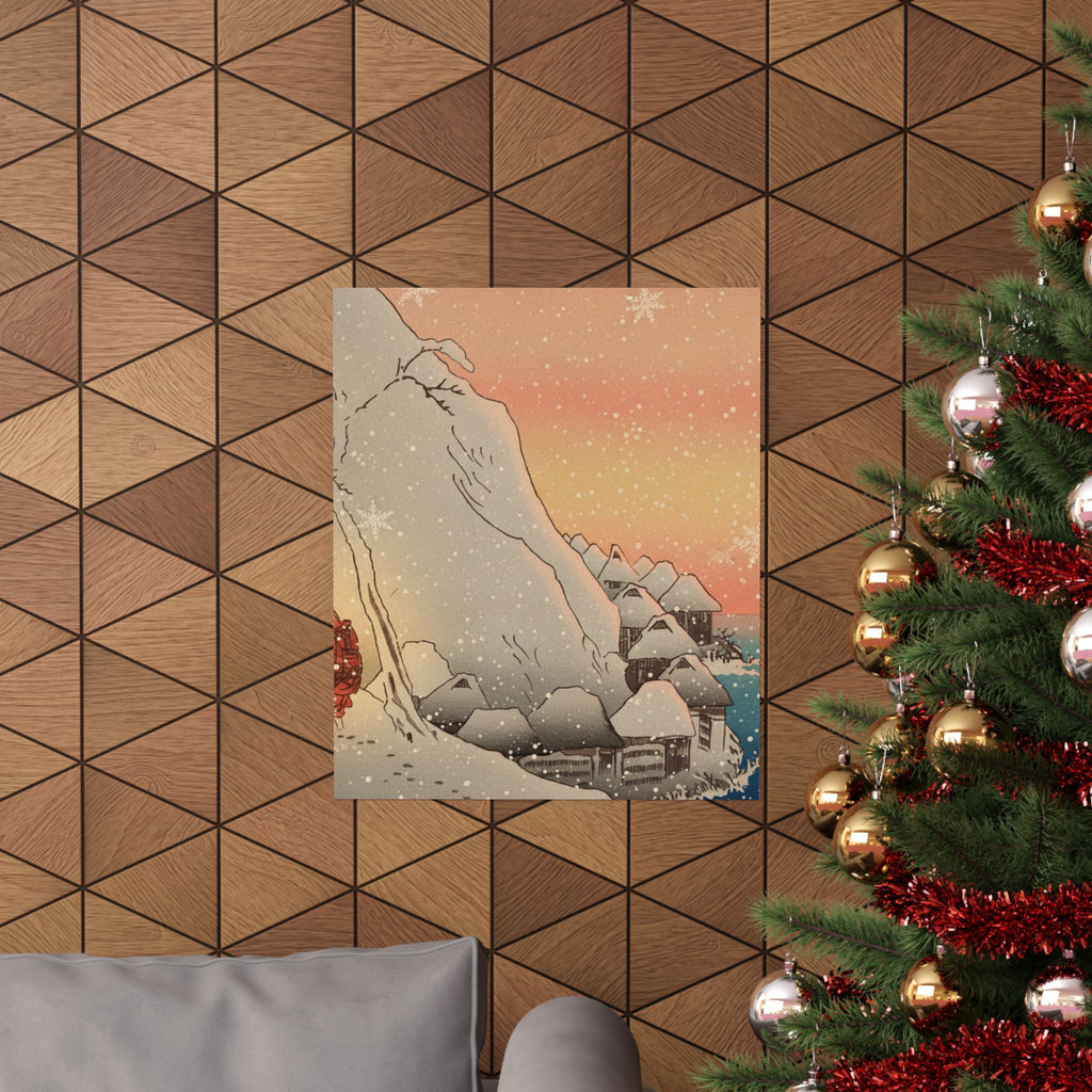Southern Sunset — Nichiren In Snow At Tsukahara, Sodo Province — Matte Poster